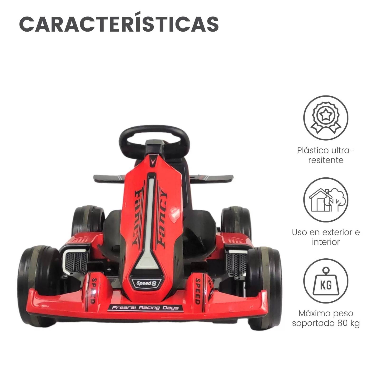 Go Kart Montable Electrico Control Remoto Rojo 8 Km/h 12V7  - Rojo.