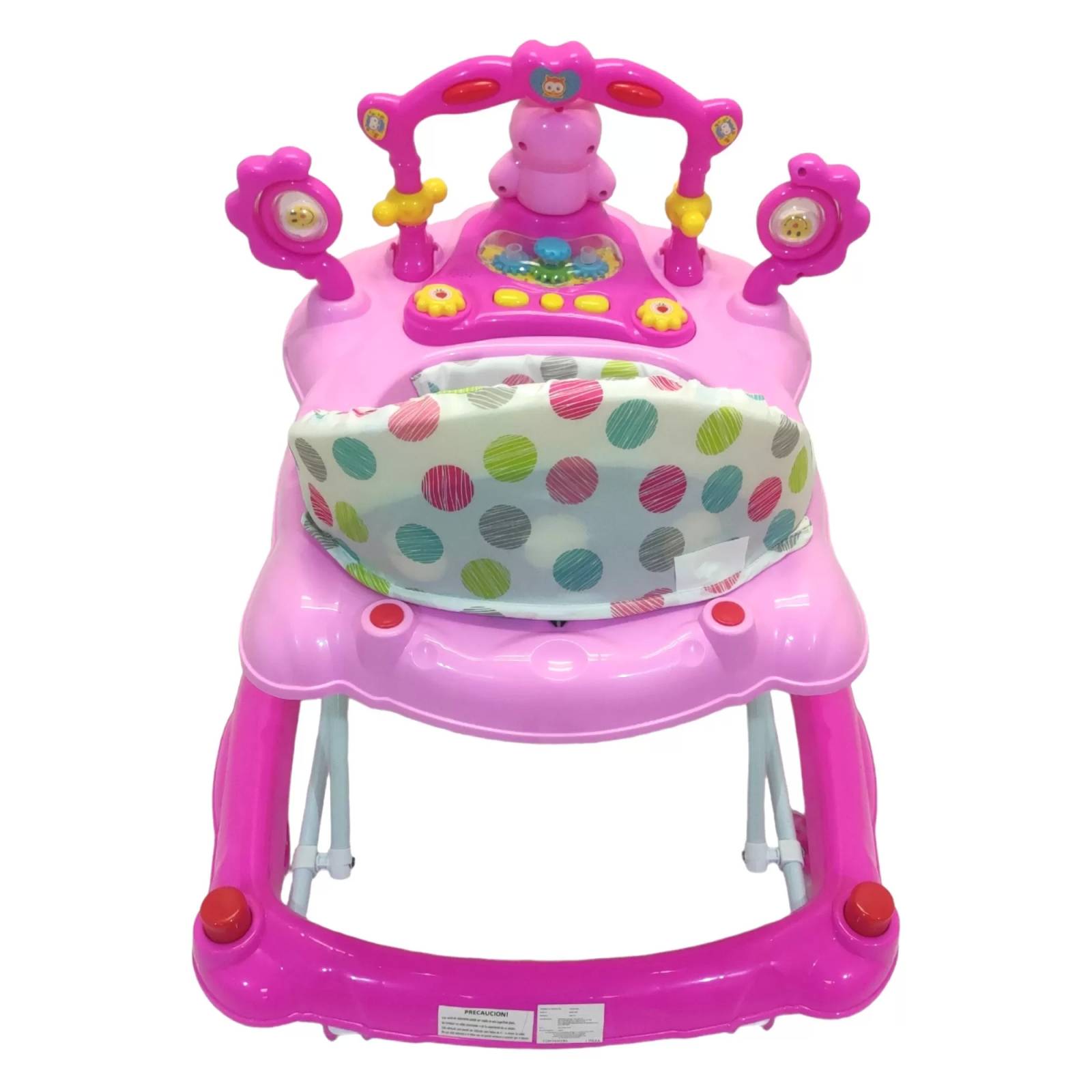 Andadera para Bebe Plegable,Musical,Llantas Gel,Buho - Rosa