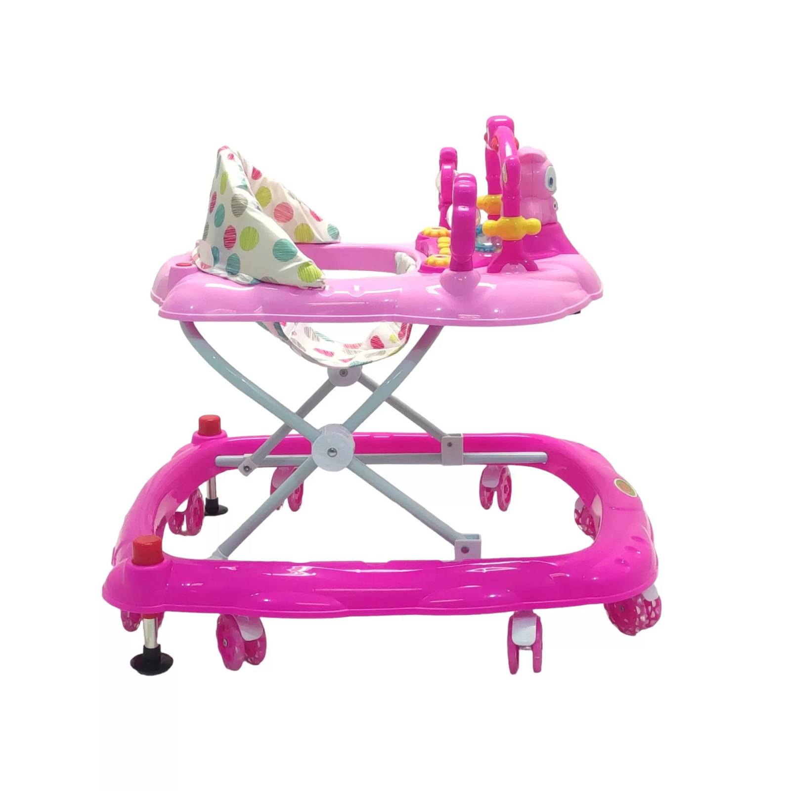 Andadera para Bebe Plegable,Musical,Llantas Gel,Buho - Rosa