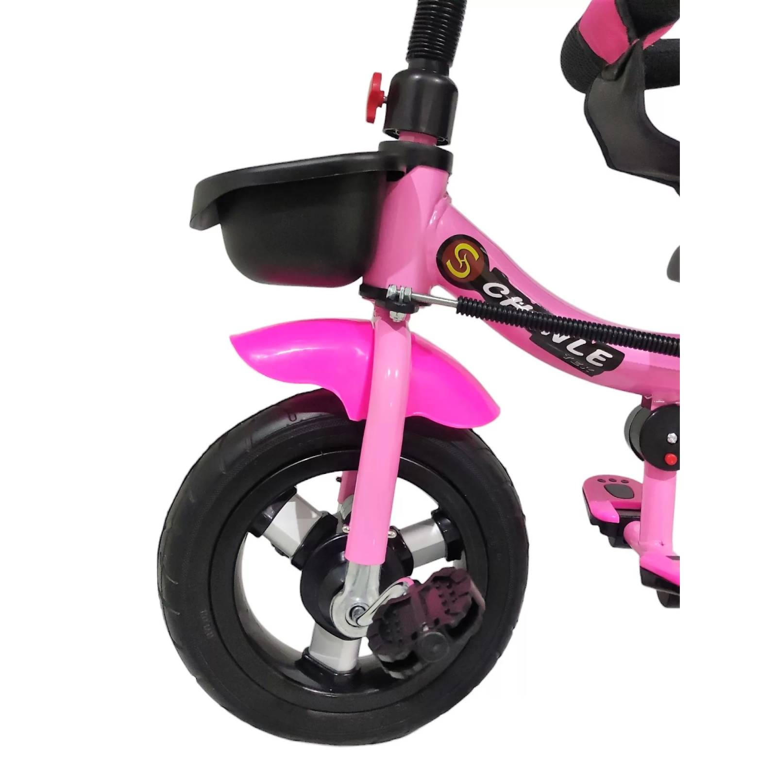 Triciclo para Niños Gemelar Doble Giratorio 360,Luz,Sonido  - Rosa.