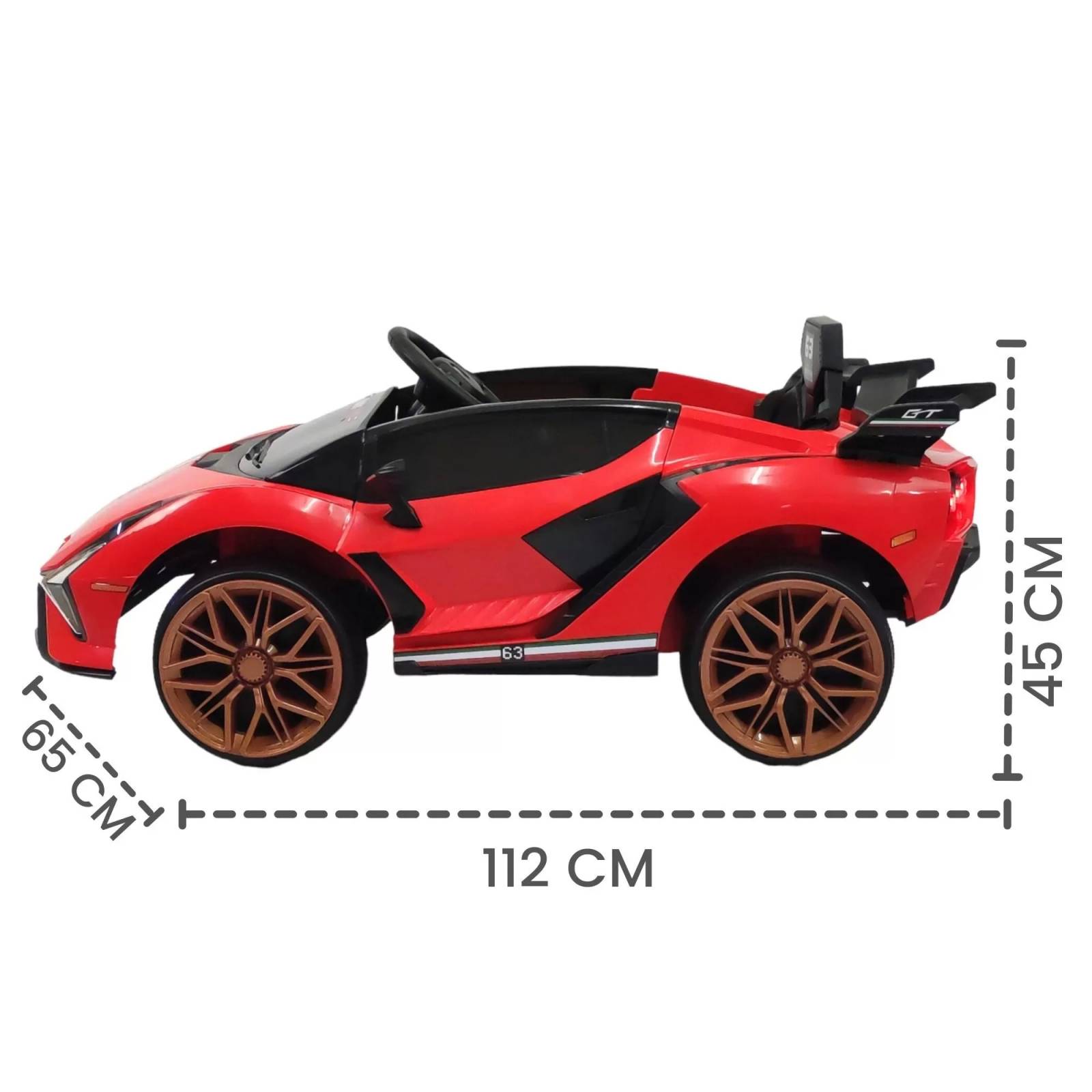 Carro electrico para niños con Control Remoto 12V Lambo  - Rojo