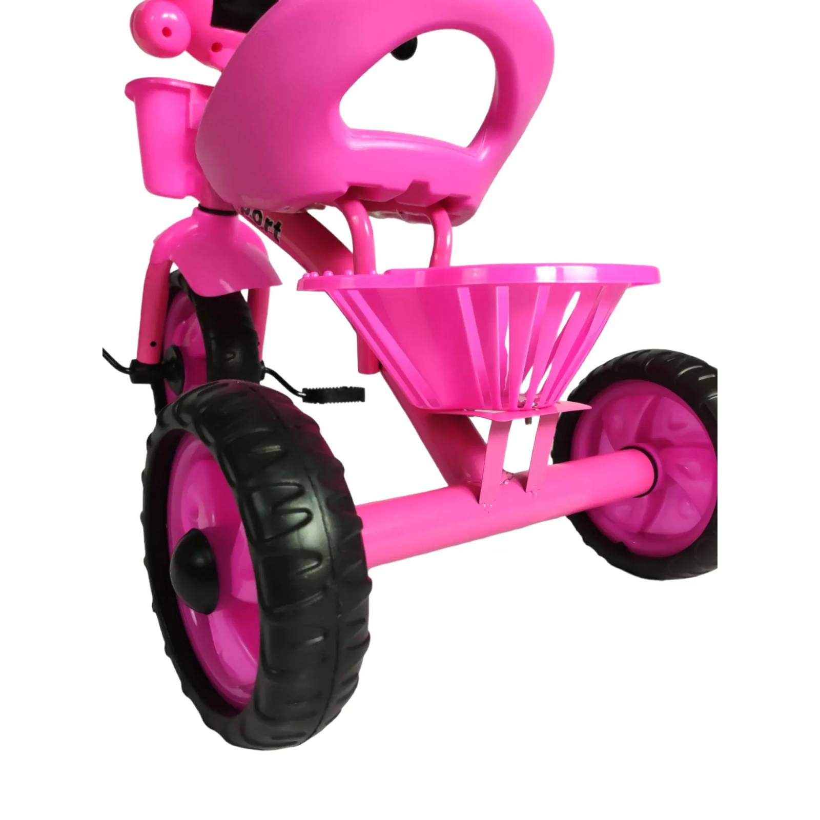 Triciclo para Niños Infantil con Canasto con Luz y Sonido Conejo  - Rosa.