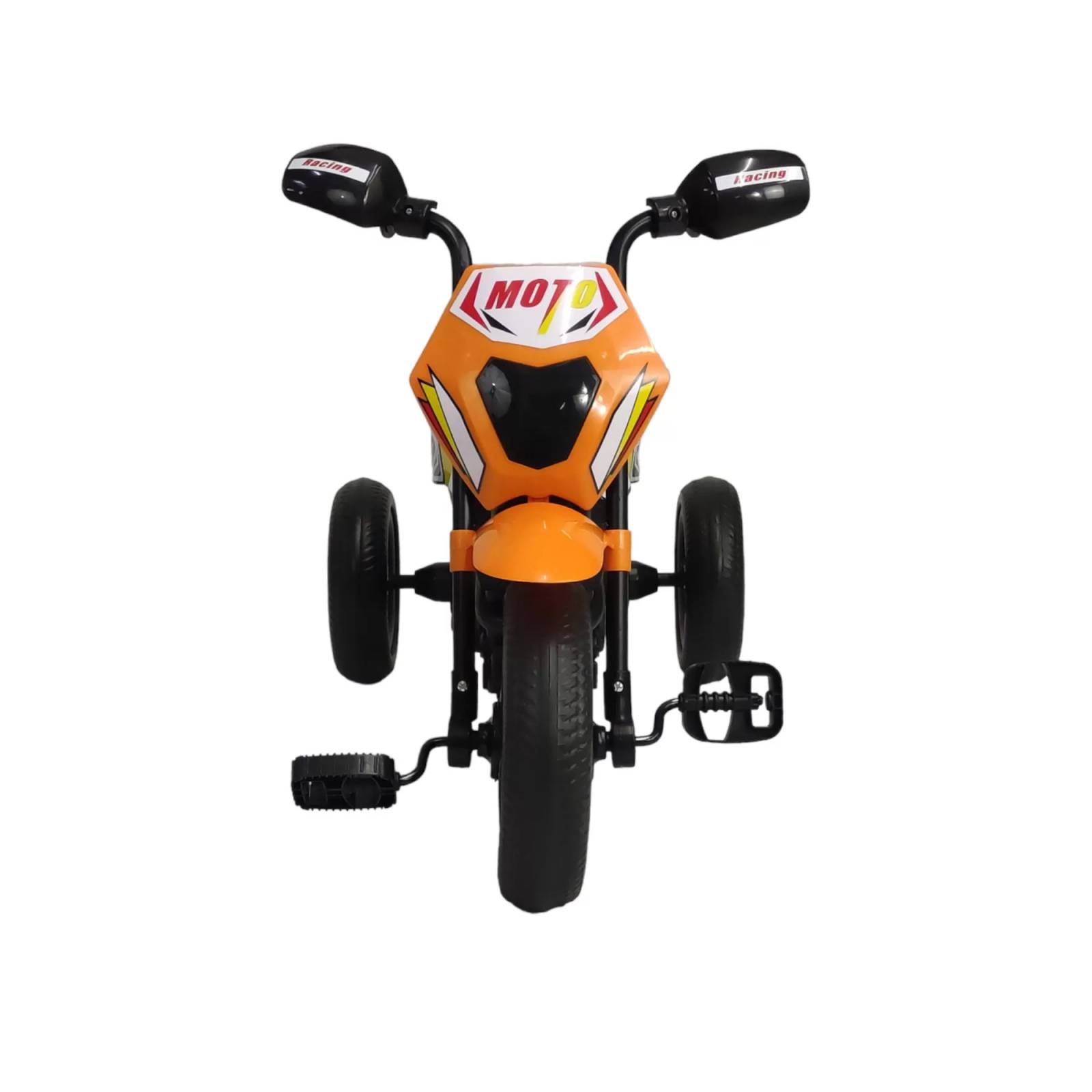 Triciclo para Niños con Tipo Moto con Luz y Sonido - Naranja