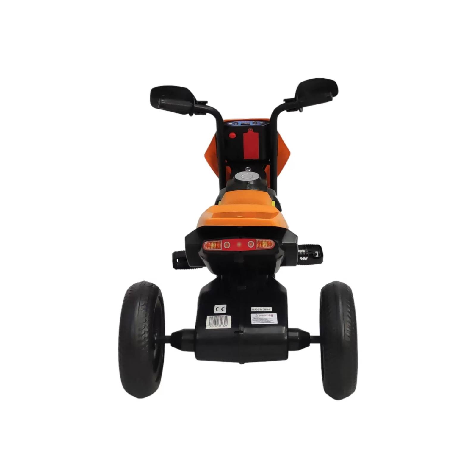 Triciclo para Niños con Tipo Moto con Luz y Sonido - Naranja