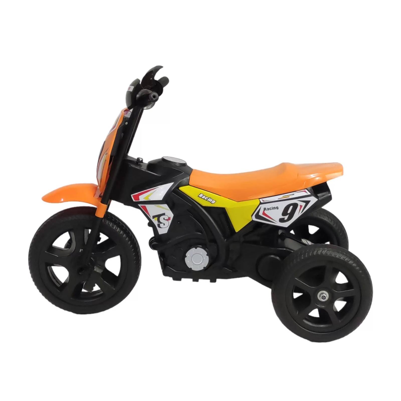 Triciclo para Niños con Tipo Moto con Luz y Sonido - Naranja