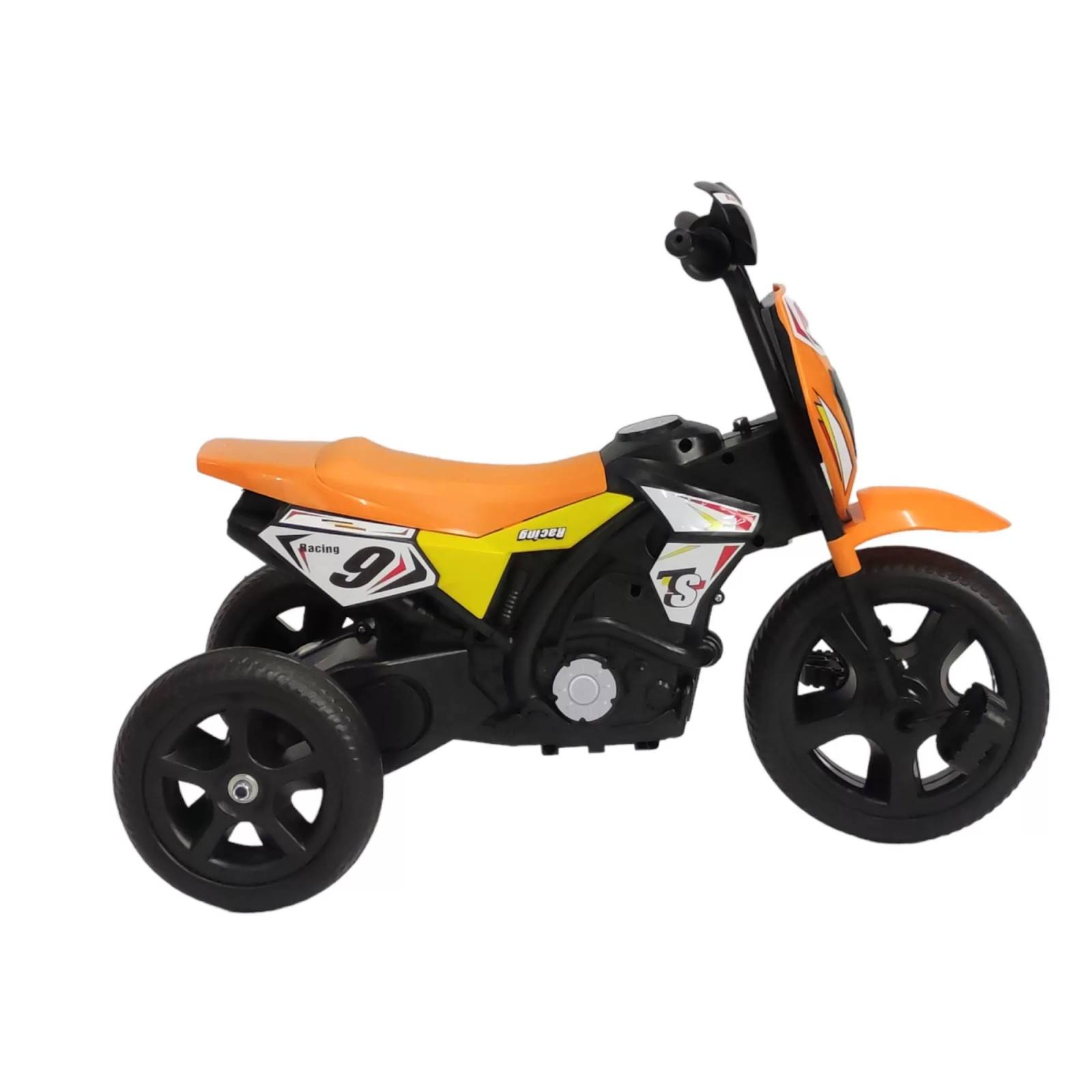Triciclo para Niños con Tipo Moto con Luz y Sonido - Naranja