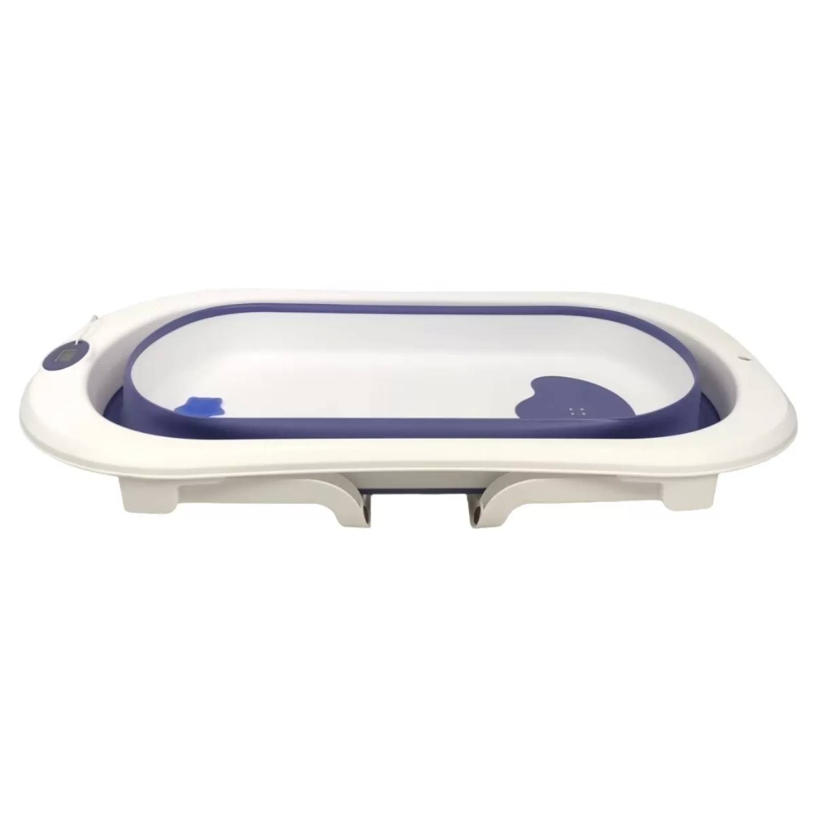 Bañera para Bebe Tina de Baño Plegable y Compacta Termometro - Azul