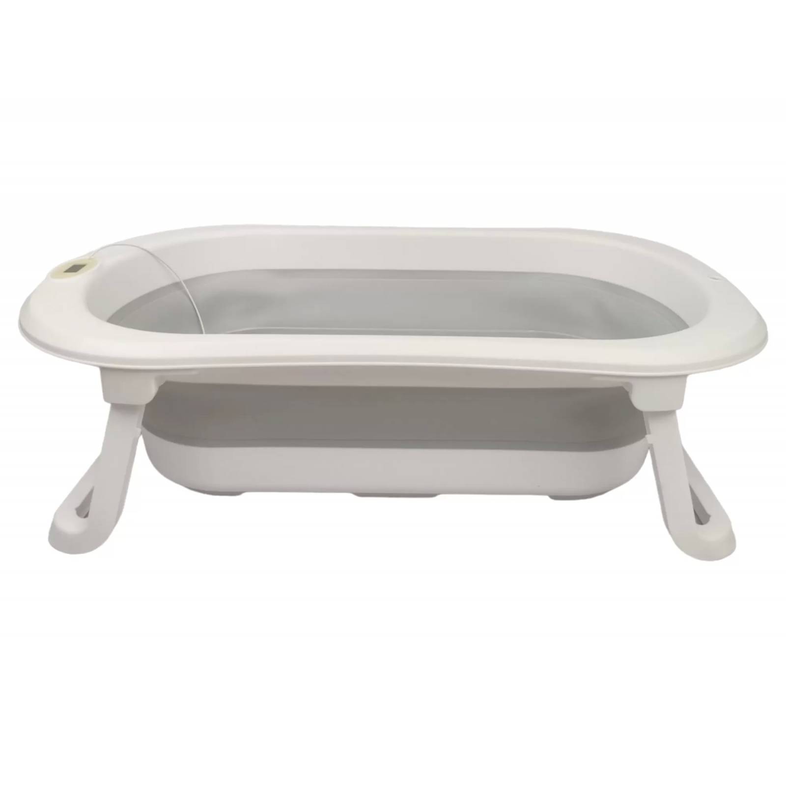Bañera para Bebe Tina de Baño Plegable y Compacta Termometro - Gris