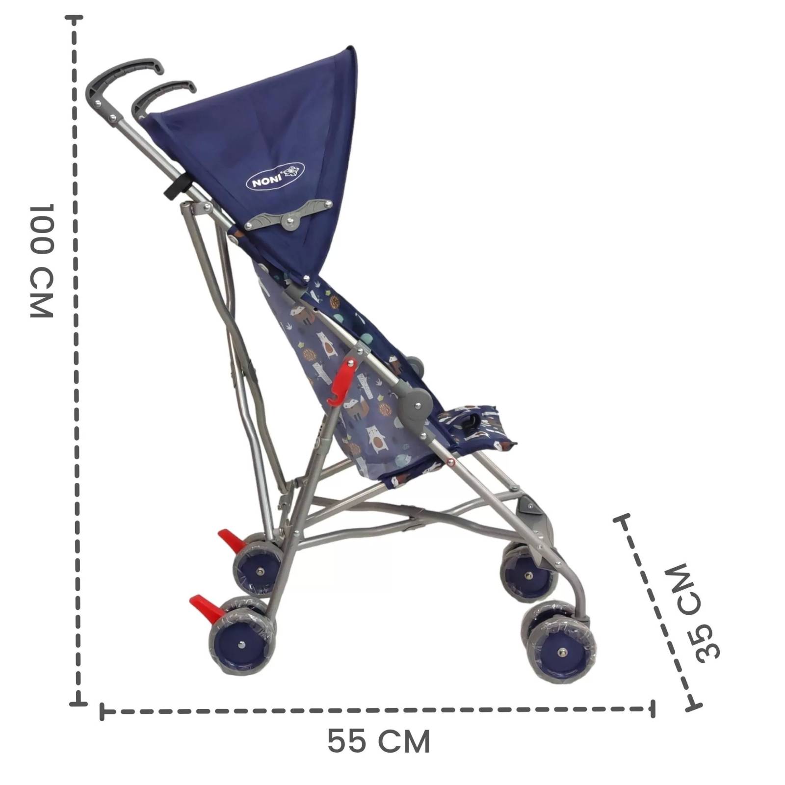 Carriola para Bebe de Baston,Toldo,Cinturon,Compacta,Frenos  - Azul