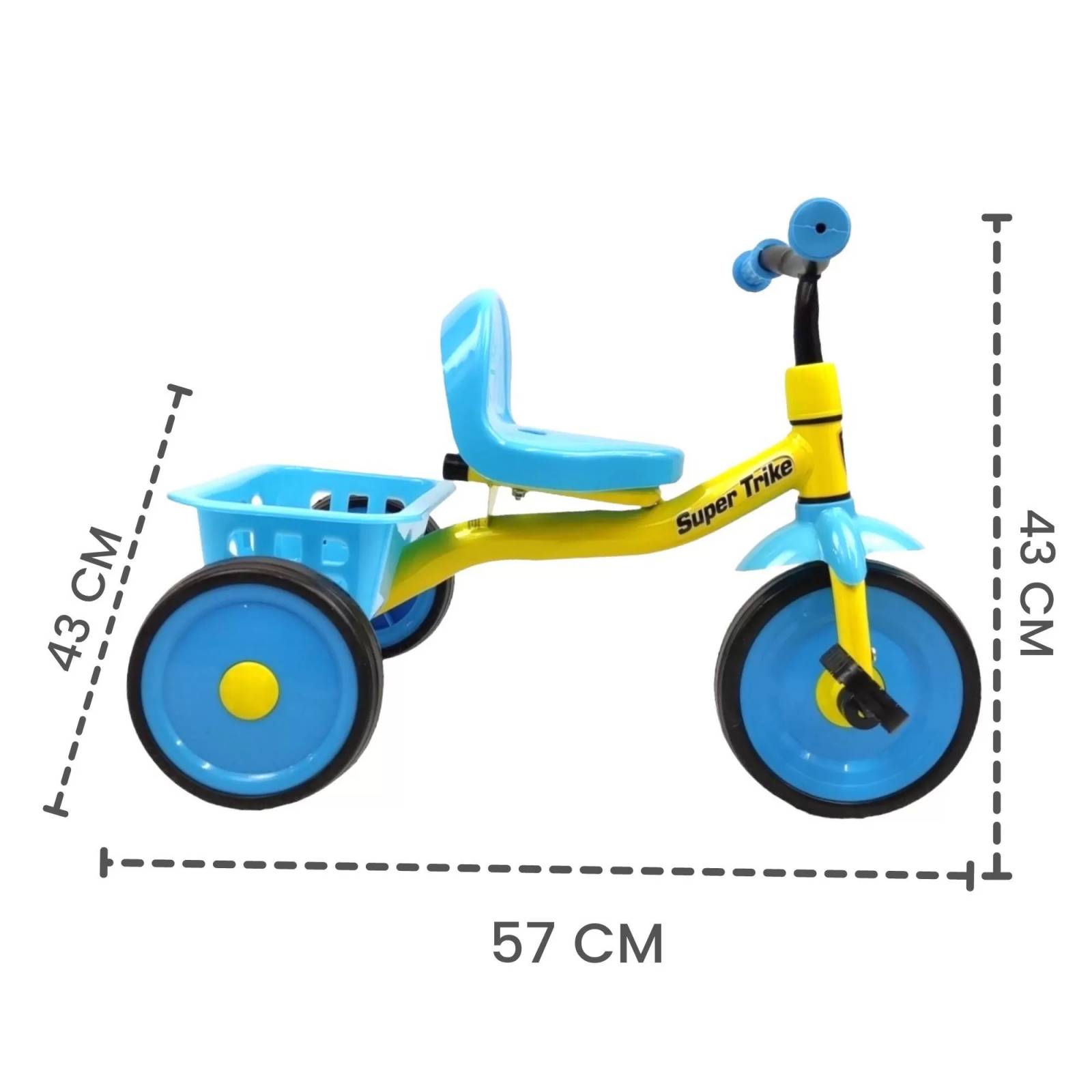 Triciclo para Niños con Canasto Salpicadera de 2 a 4 años  - Azul.