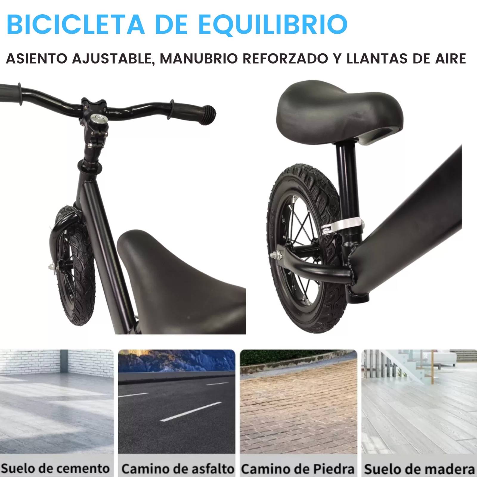 Bicicleta De Equilibrio Para Niños Ajustable Sin Pedales