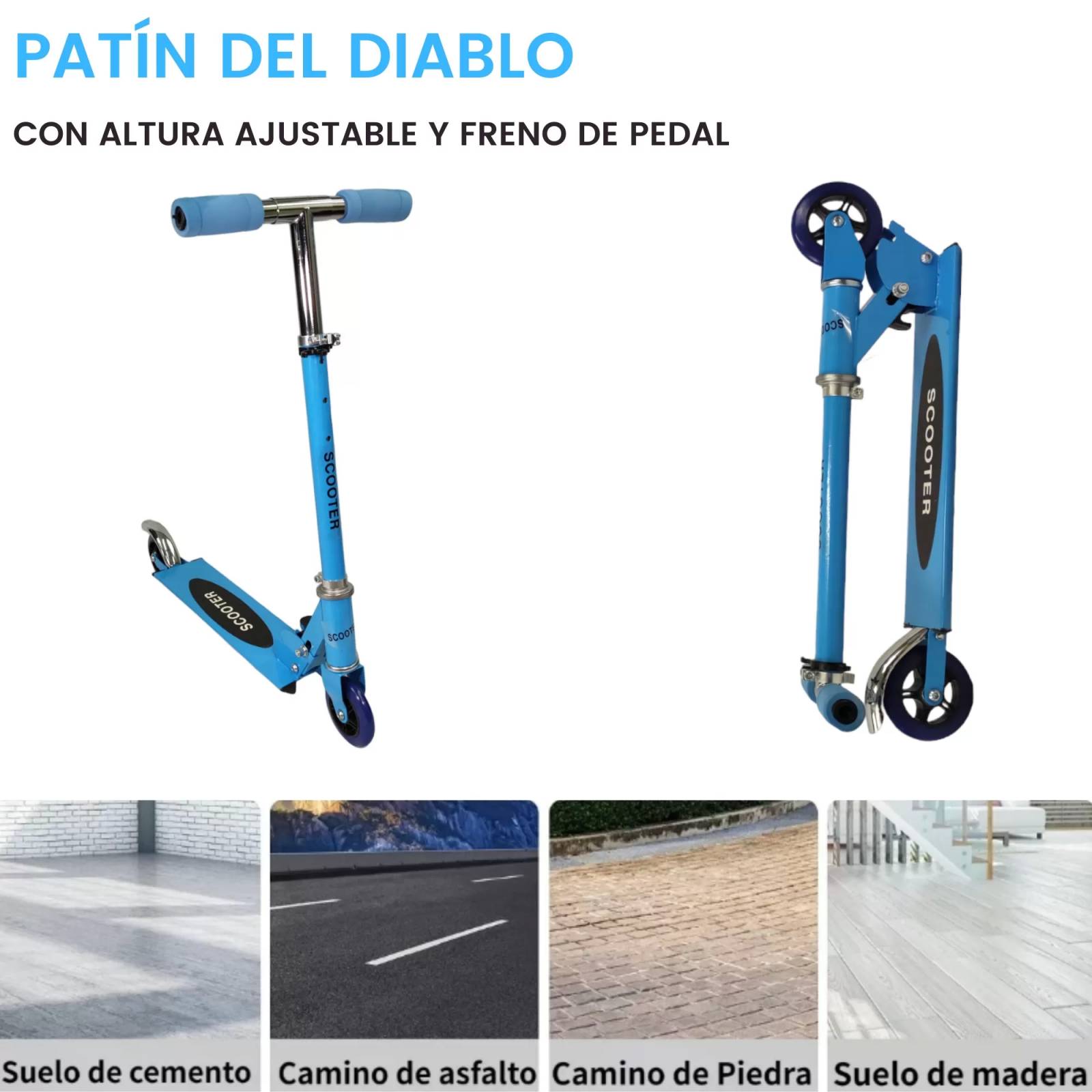 Patin Del Diablo Plegable Patin Del Diablo Scooter De Dos Llantas