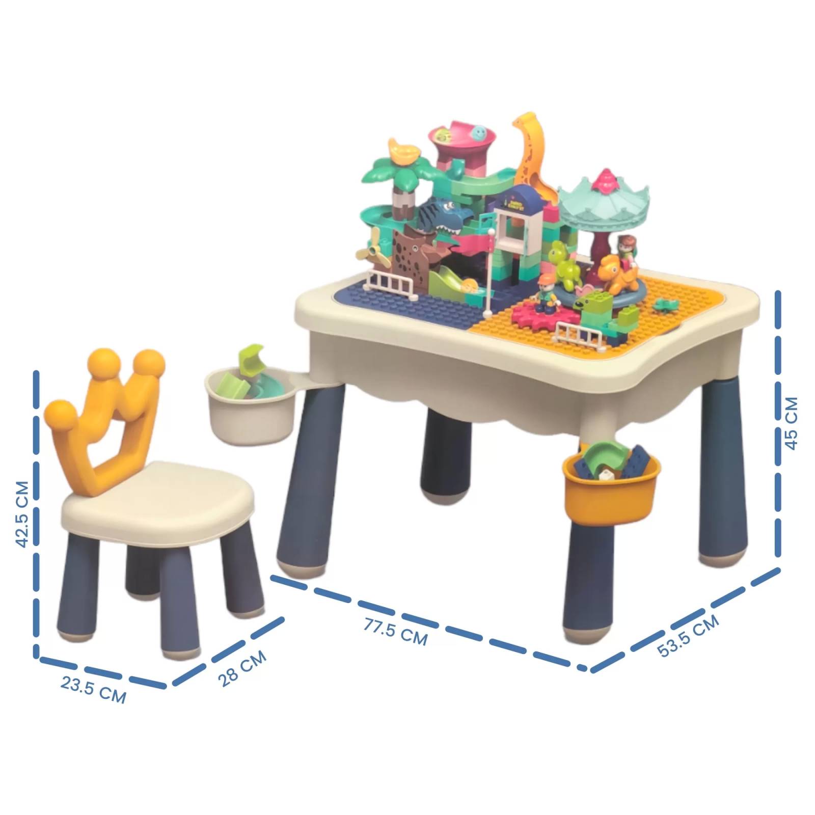 Mesa para Niños de Actividades 3 en 1 Bloques con Silla 209PC  - Amarillo.