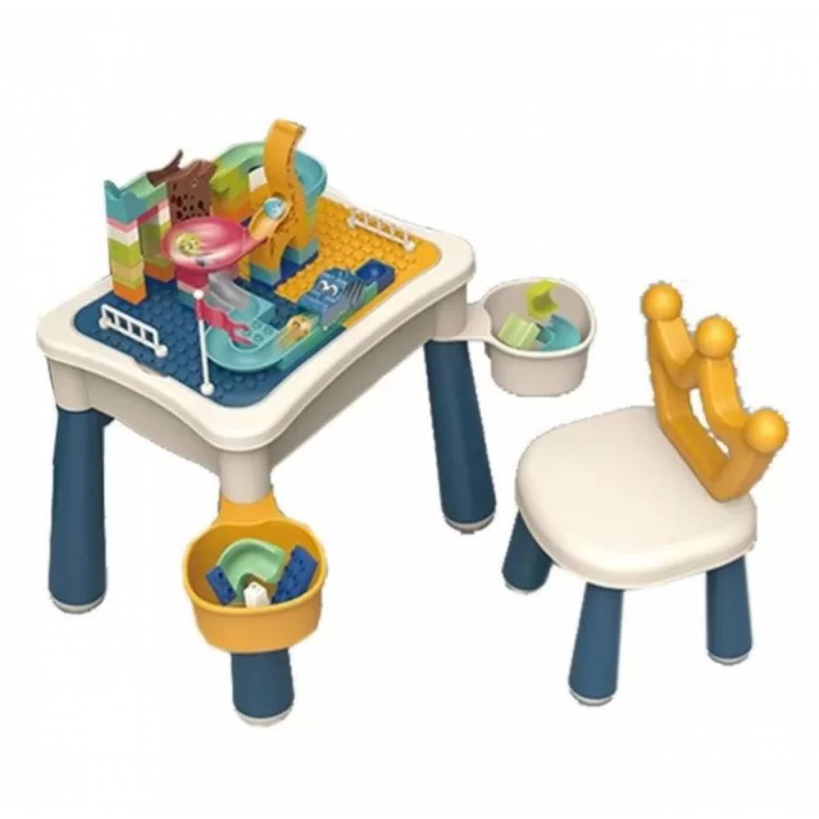 Mesa para Niños de Actividades 3 en 1 Bloques con Silla 209PC  - Amarillo.
