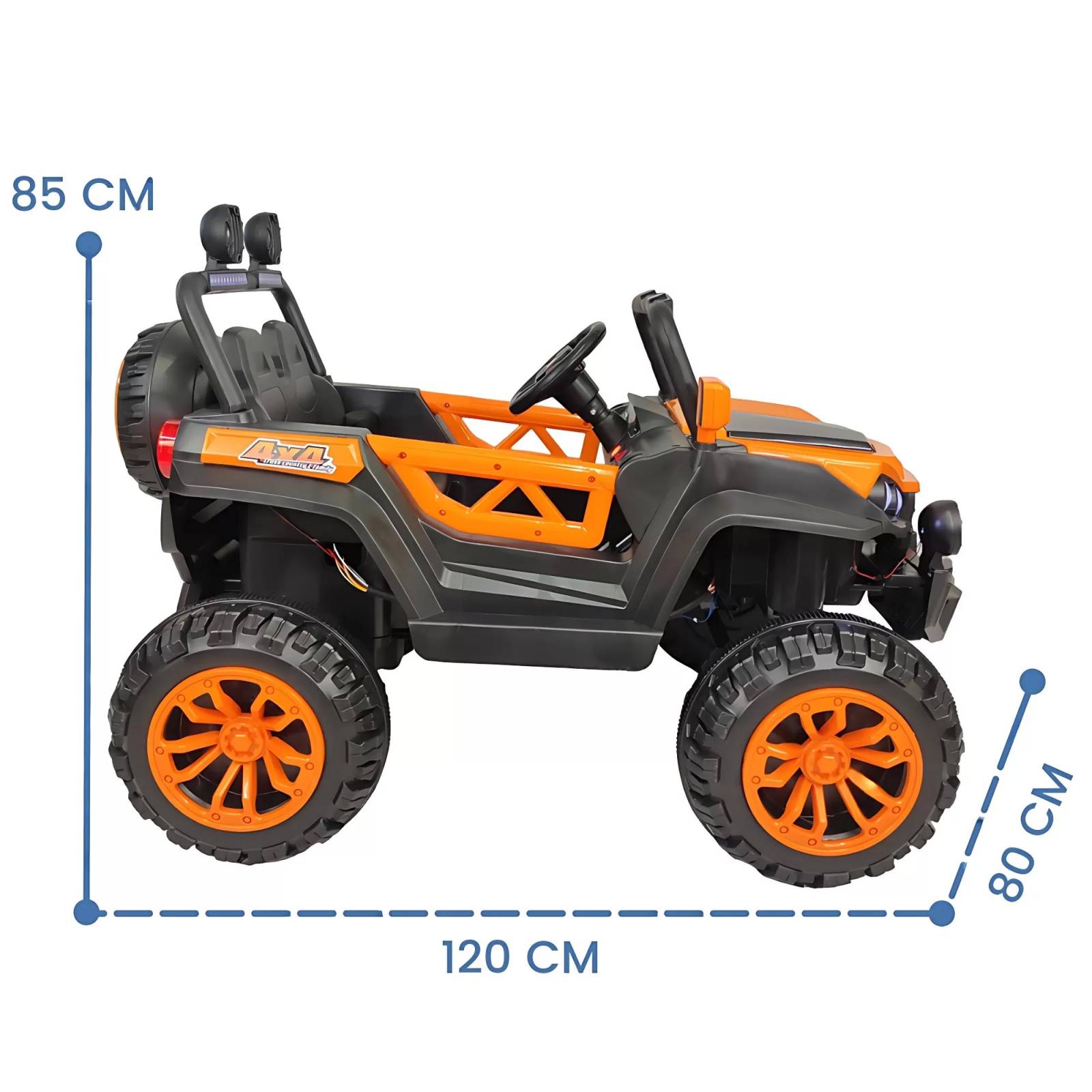 Carro Montable Electrico con Control Remoto MP3 USB 12V Luz  - Naranja