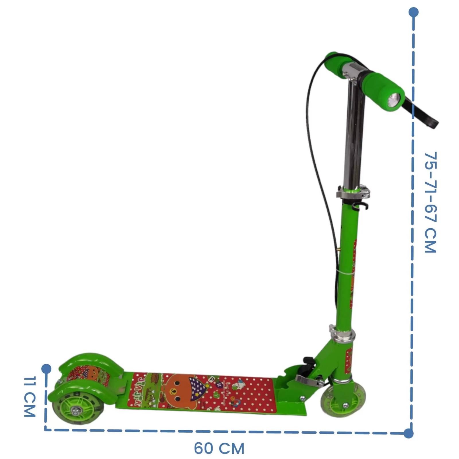 Patin del Diablo Scooter Tres Llantas con Luz y Freno de Mano  - Verde