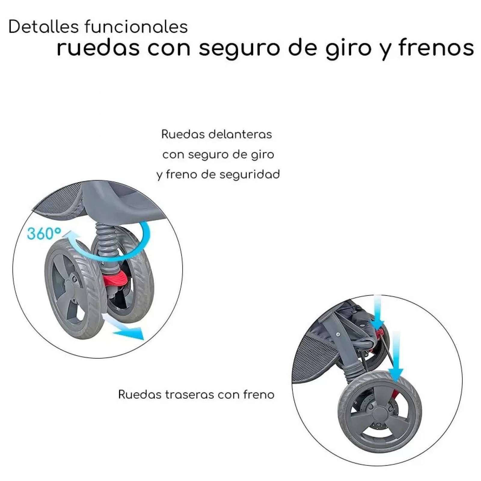 Carriola para Bebé de Viaje Autoasiento,Reversible,Reclinable  - Rosa