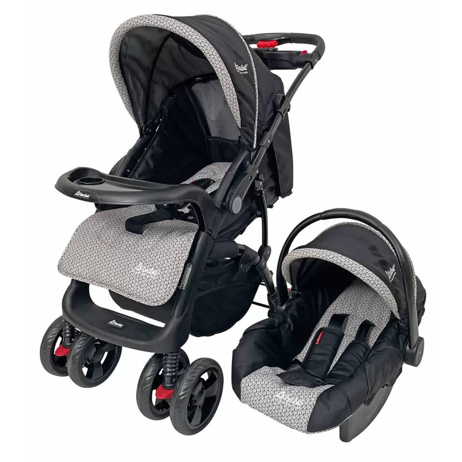 Carriola para Bebé de Viaje Autoasiento,Reversible,Reclinable  - Negro.