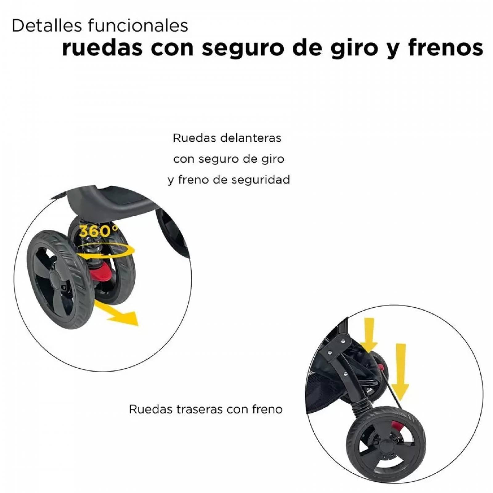 Carriola para Bebé de Viaje Autoasiento,Reversible,Reclinable  - Negro.
