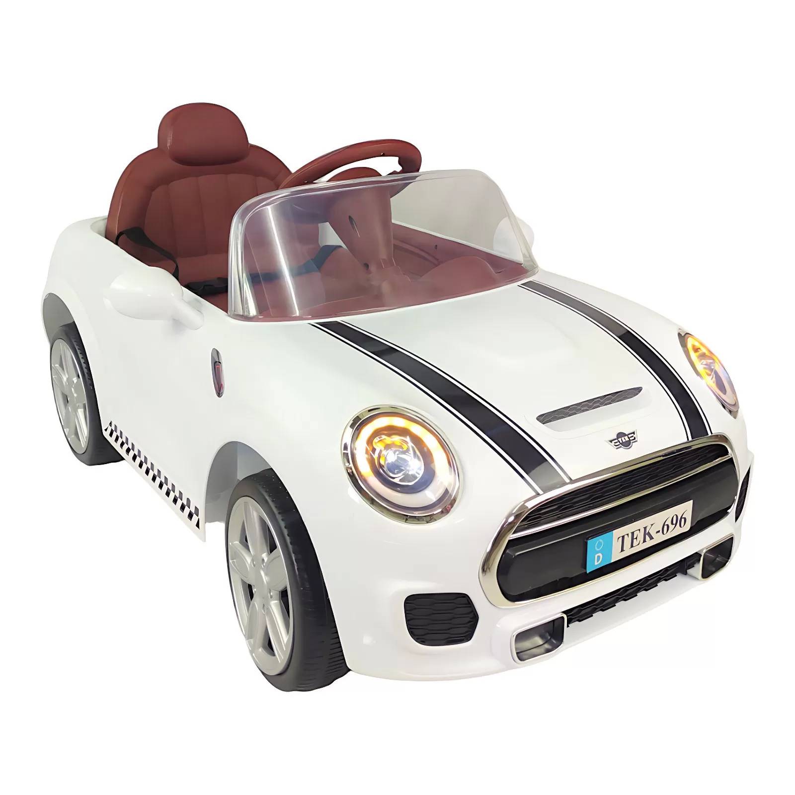Carro eléctrico para niños con control remoto 12V cooper  - Blanco.