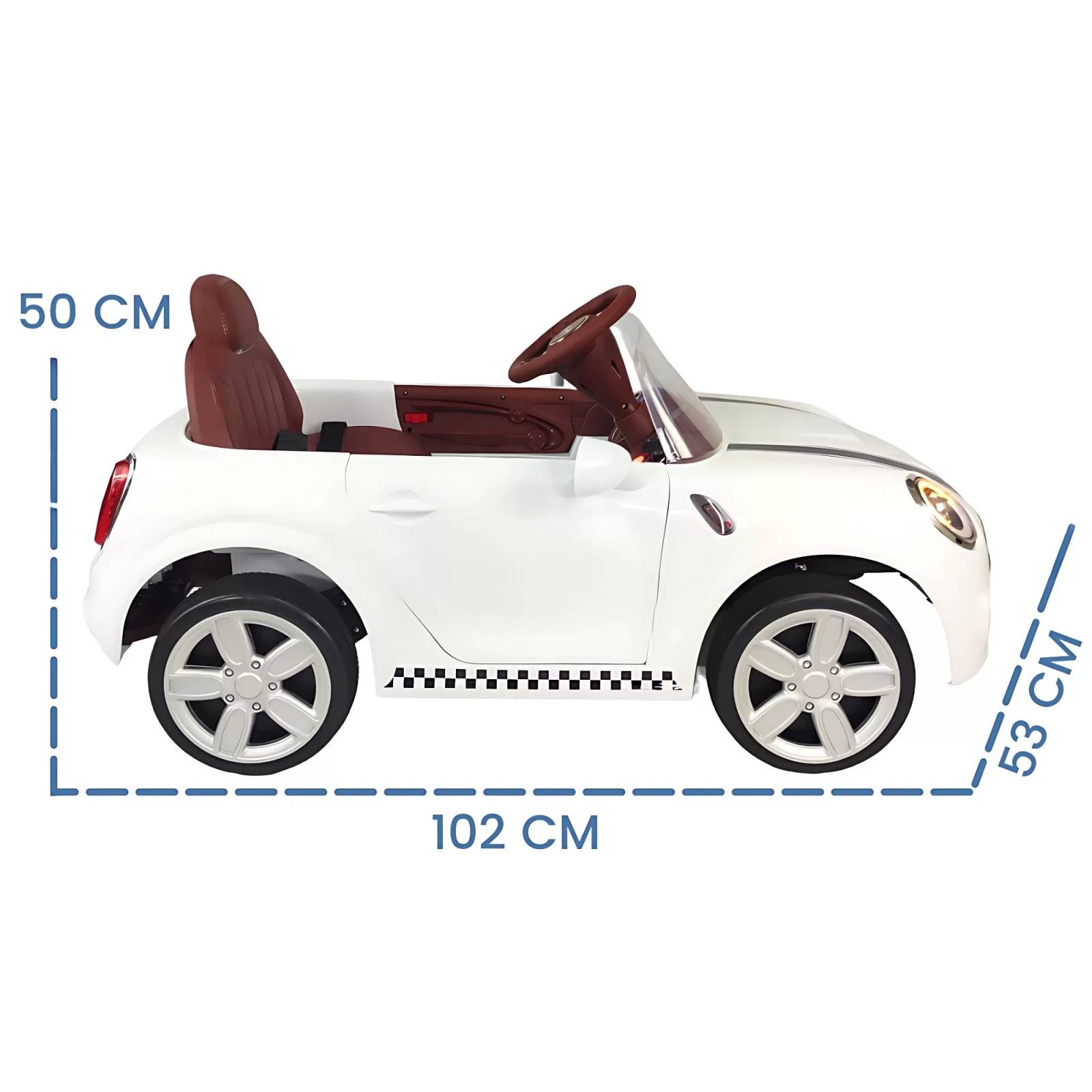 Carro eléctrico para niños con control remoto 12V cooper  - Blanco.