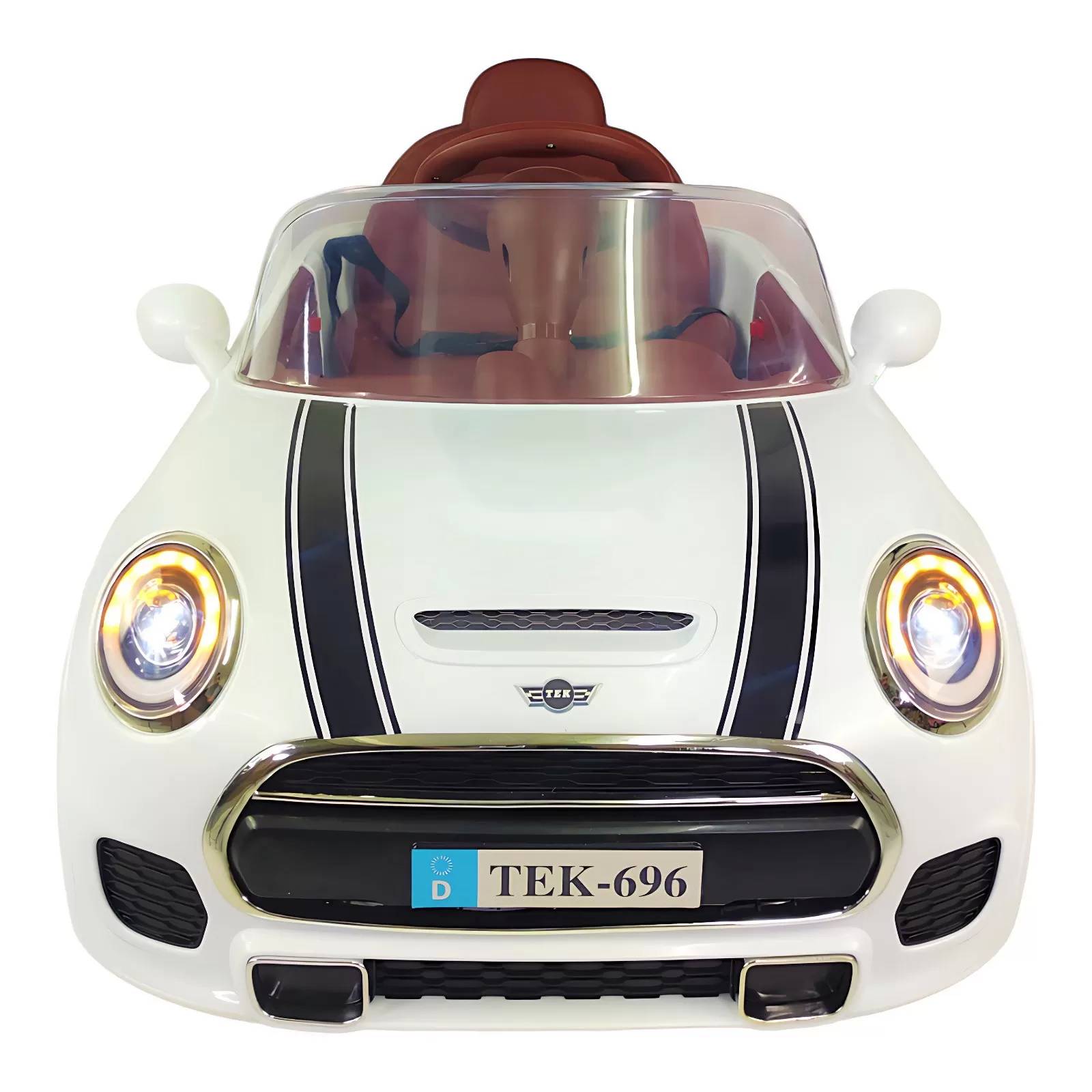 Carro eléctrico para niños con control remoto 12V cooper  - Blanco.