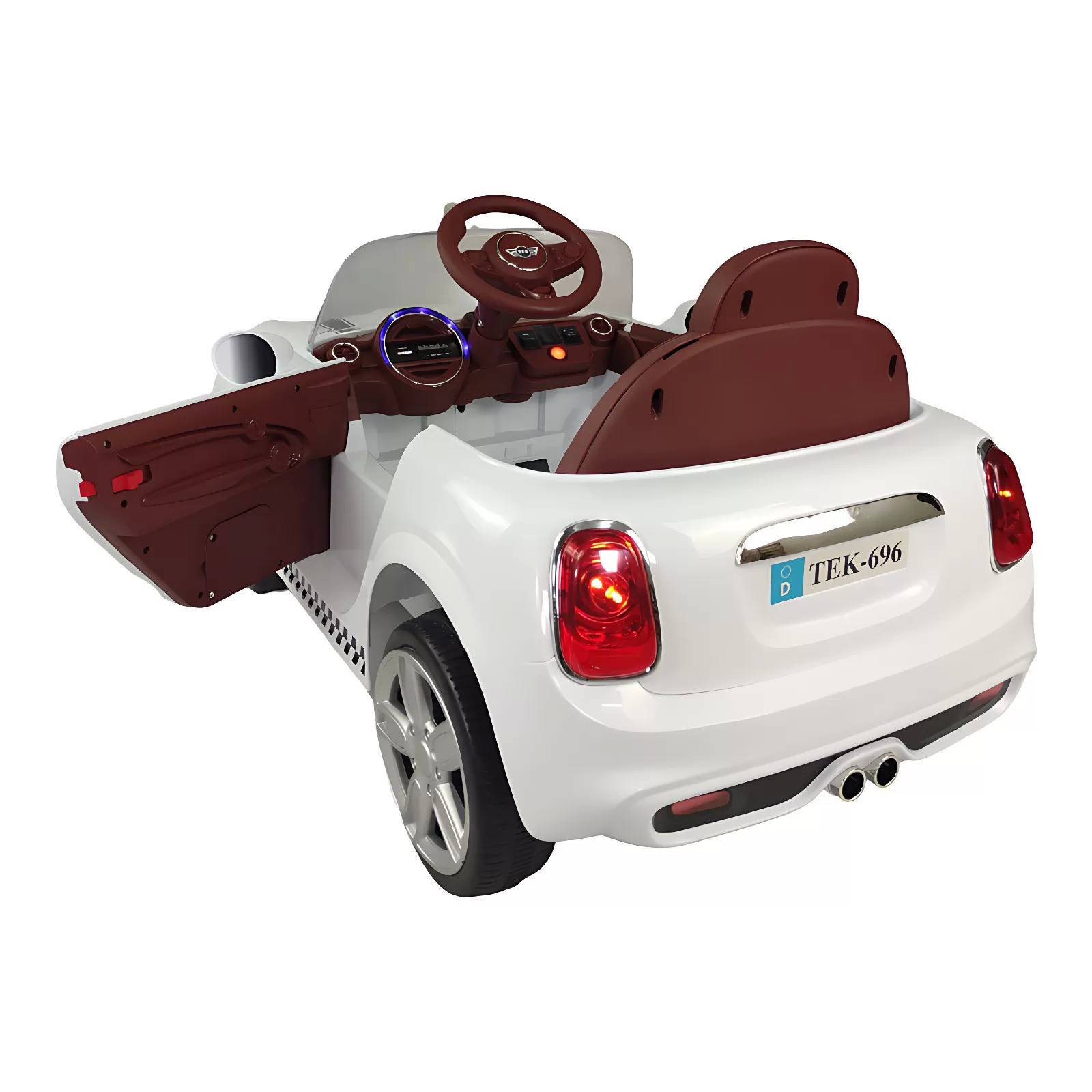 Carro eléctrico para niños con control remoto 12V cooper  - Blanco.