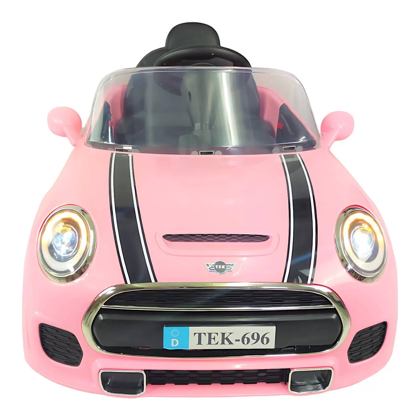 Carro eléctrico para niños con control remoto 12V cooper  - Rosa