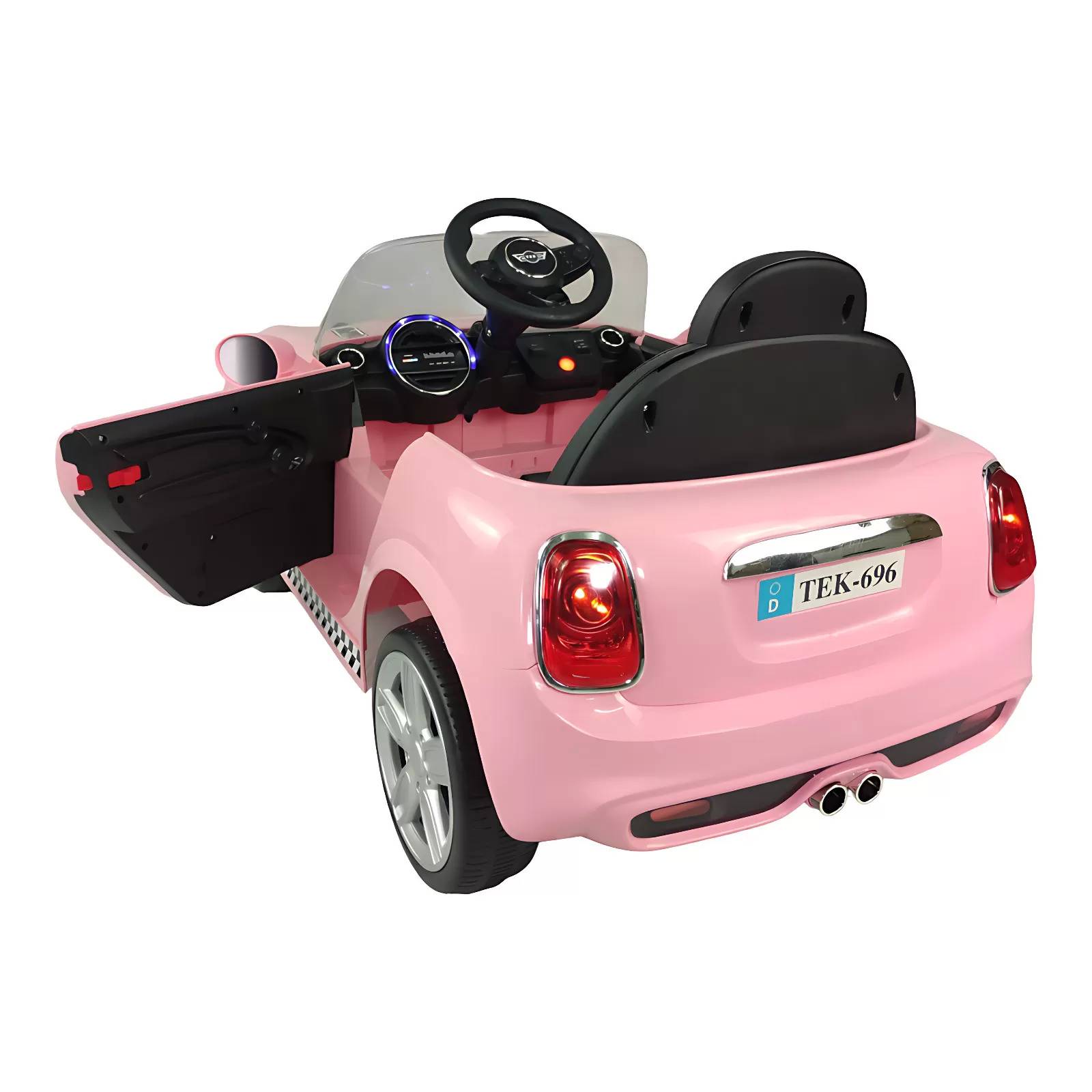 Carro eléctrico para niños con control remoto 12V cooper  - Rosa