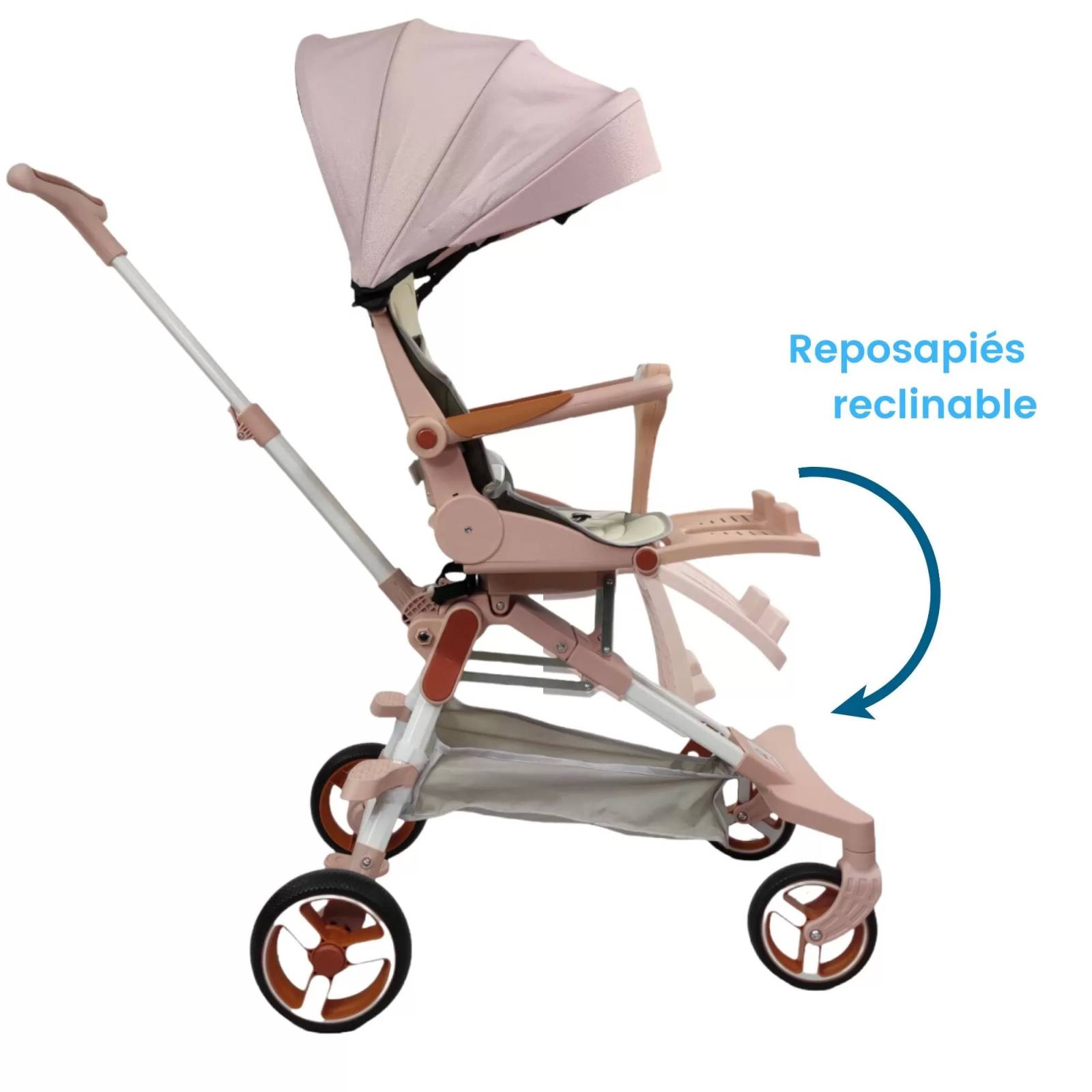 Carriola para Bebe Moderna Giratorio,Frenos,Plegable,Reclinable  - Rosa