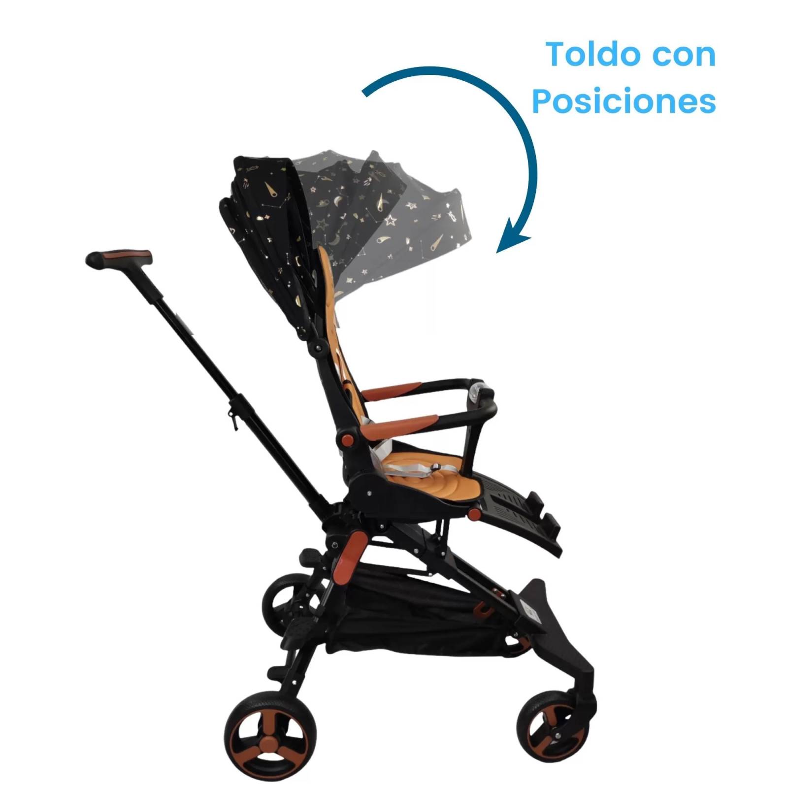 Carriola para Bebe Moderna Giratorio,Frenos,Plegable,Reclinable  - Negro