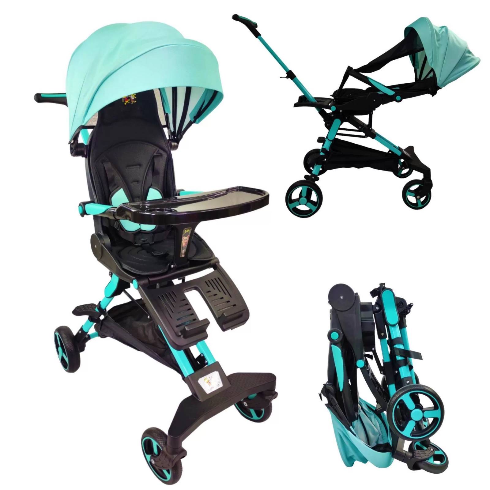 Carriola para Bebe Moderna Giratorio,Frenos,Plegable,Reclinable  - Azul