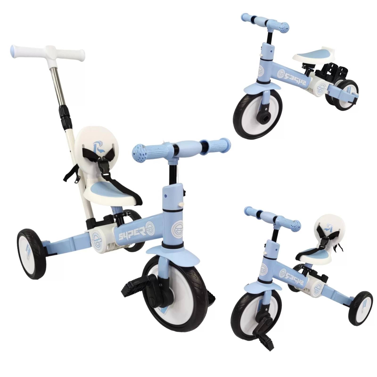 Triciclo para Niños 4 en 1 Bicicleta de Equilibrio y Balance  - Azul.