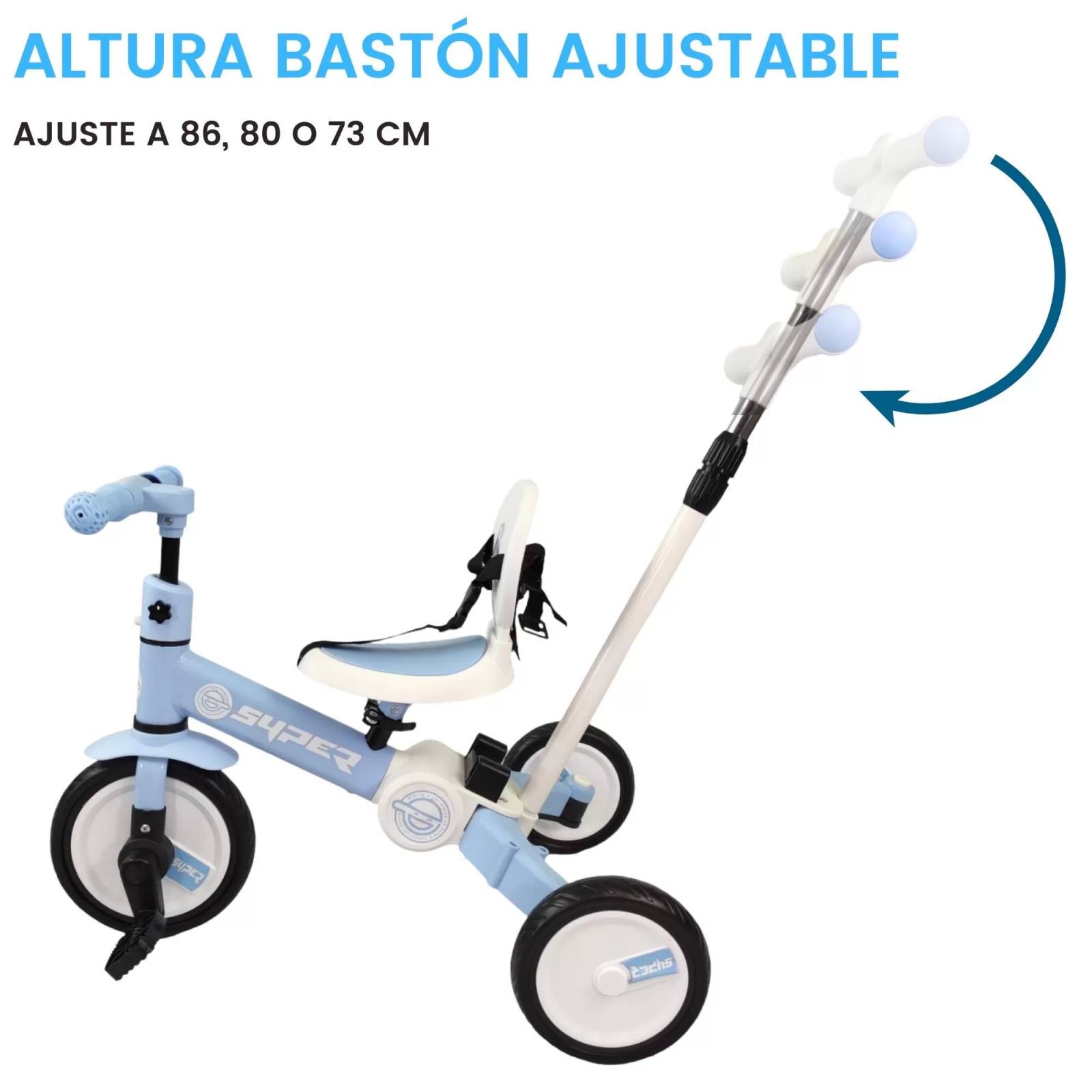 Triciclo para Niños 4 en 1 Bicicleta de Equilibrio y Balance  - Azul.
