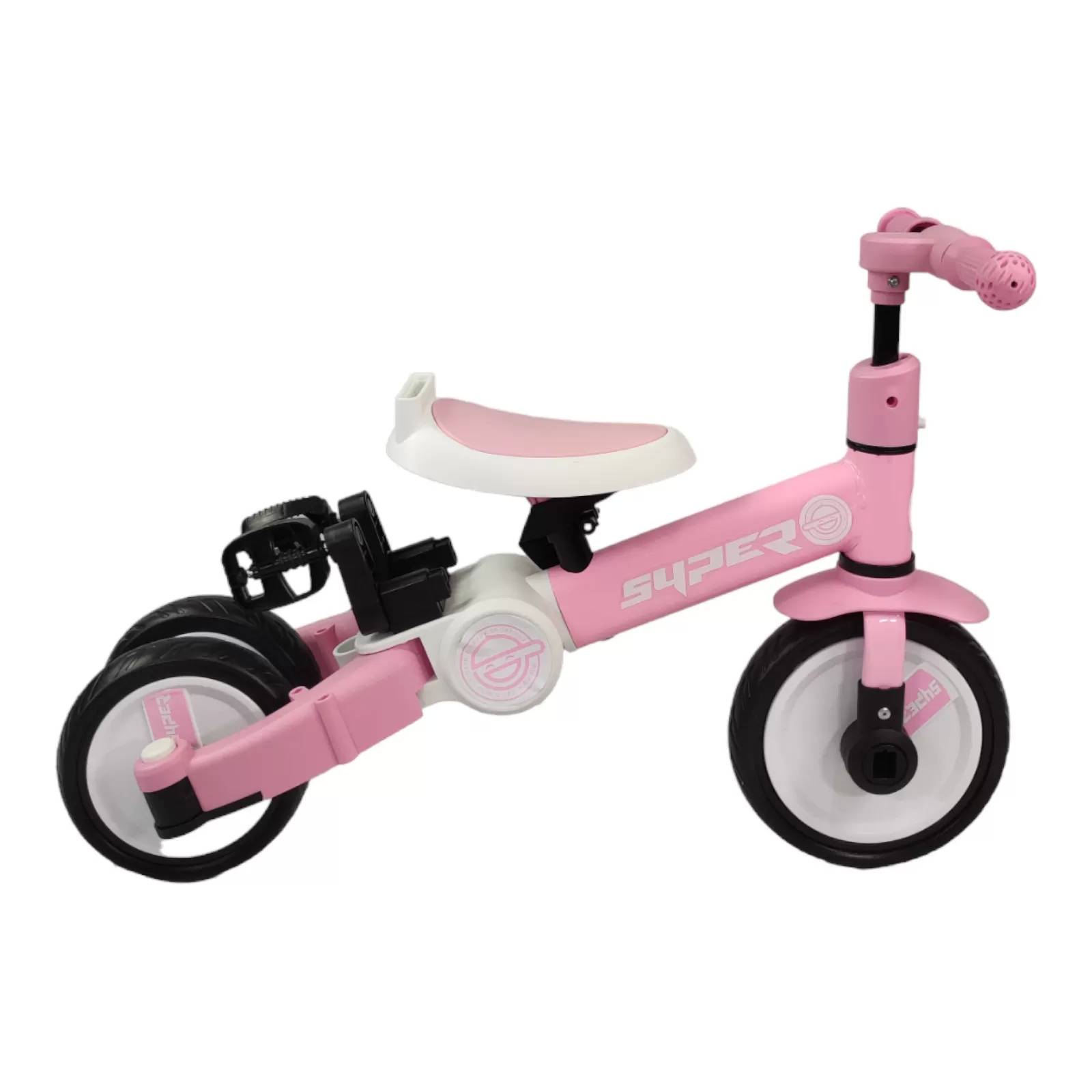 Triciclo para Niños 4 en 1 Bicicleta de Equilibrio y Balance - Rosa.