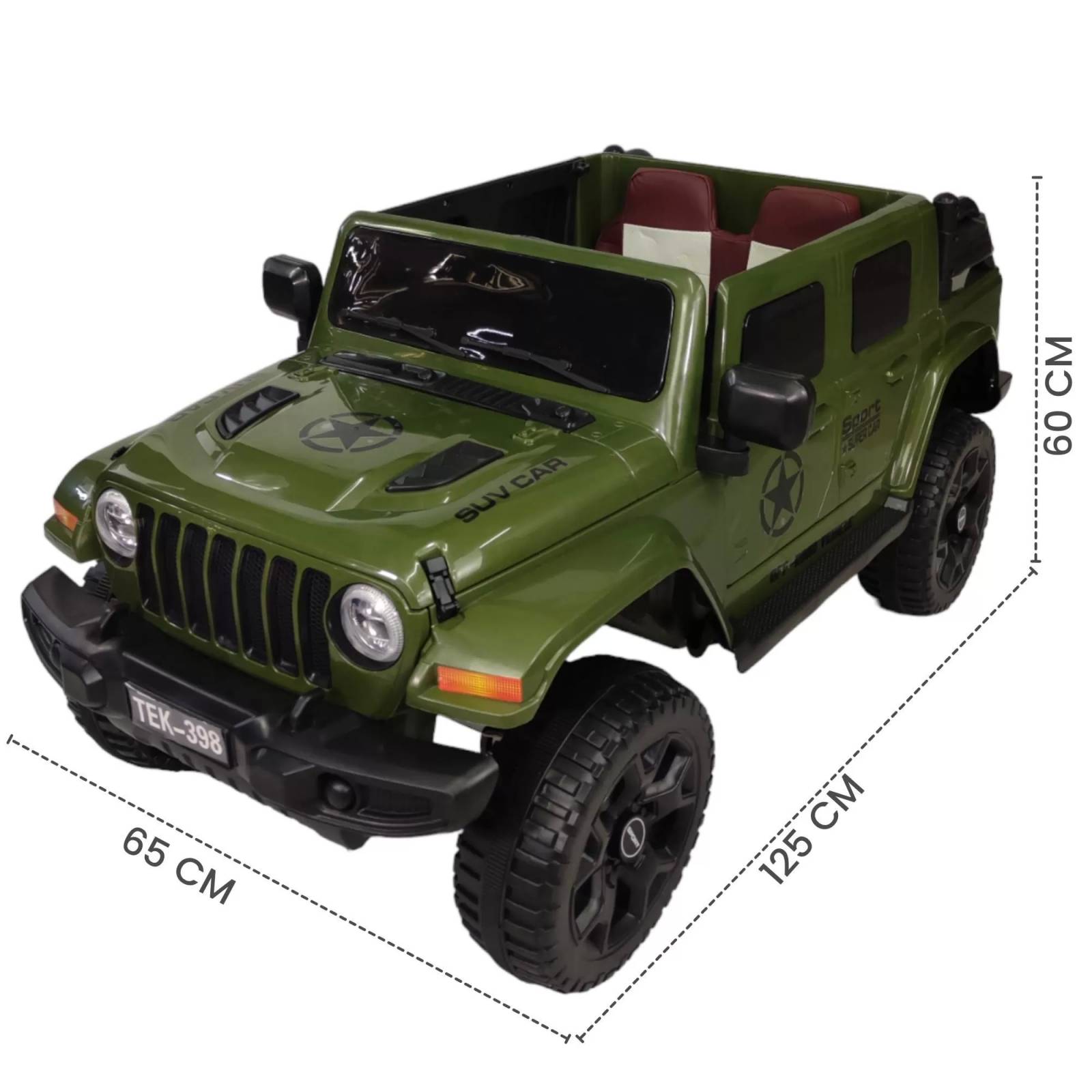 Montable para Niños con Control Remoto Camioneta 2 Asientos - Verde.