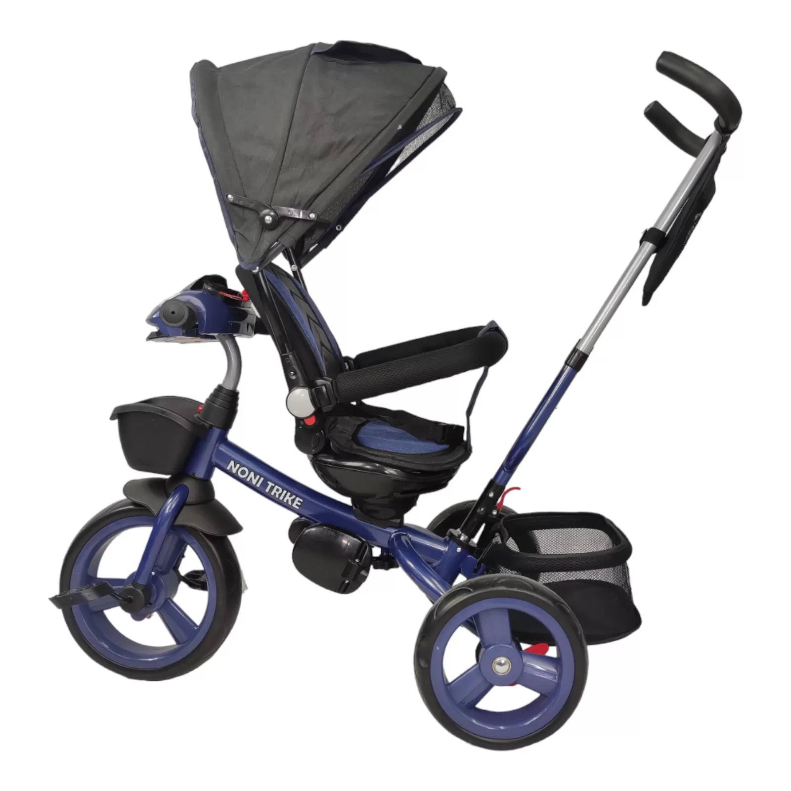 Triciclo para Niños 7en1 con luz,sonido,Asiento Giratorio 360  - Azul.