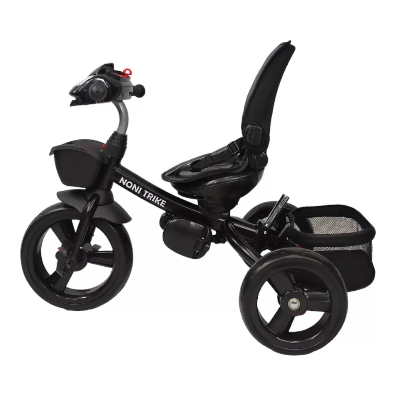 Triciclo para Niños 7en1 con luz,sonido,Asiento Giratorio 360  - Negro.