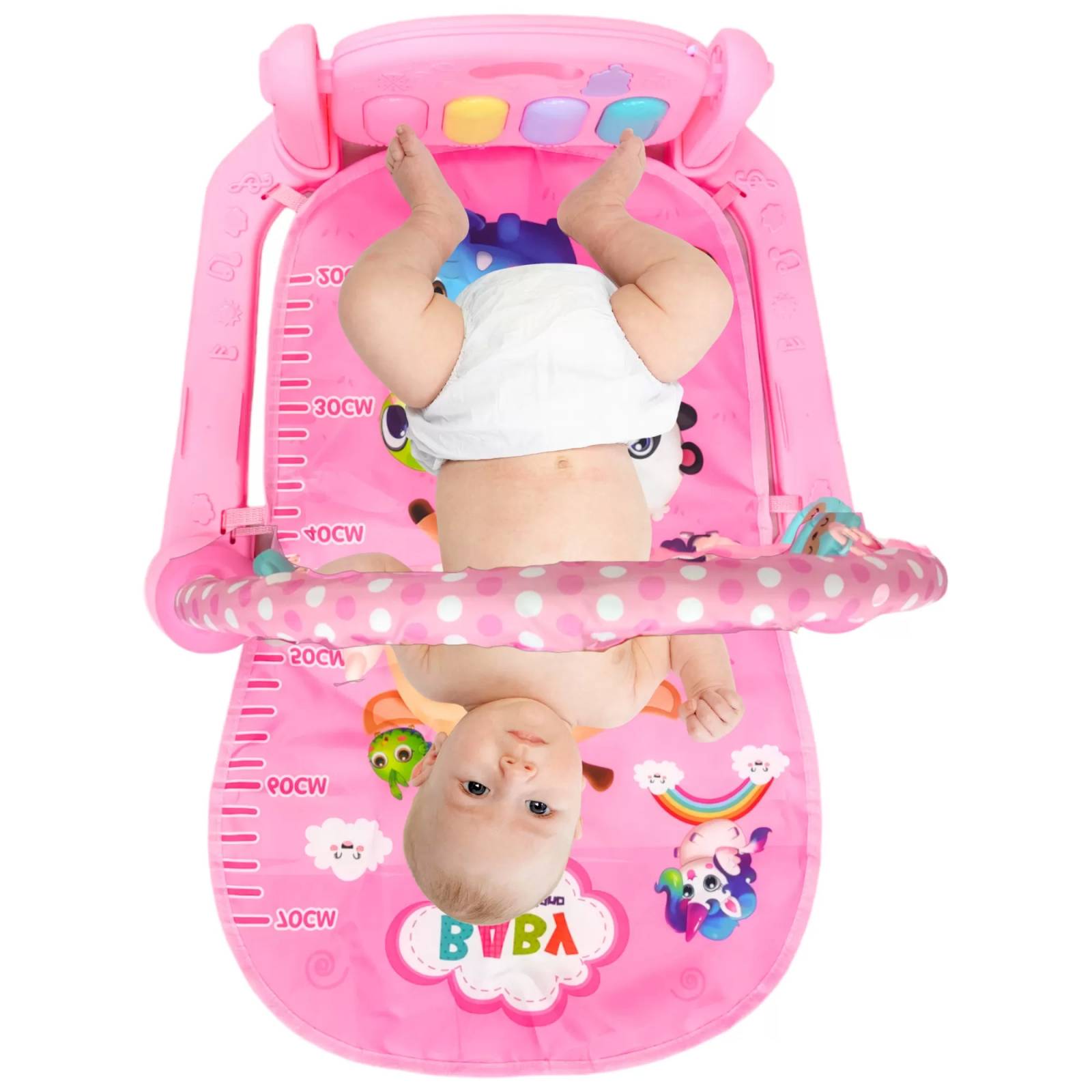 Tapete para Bebe Gimnasio Juguete,Actividades,Piano,Luz,Sonido  - Rosa