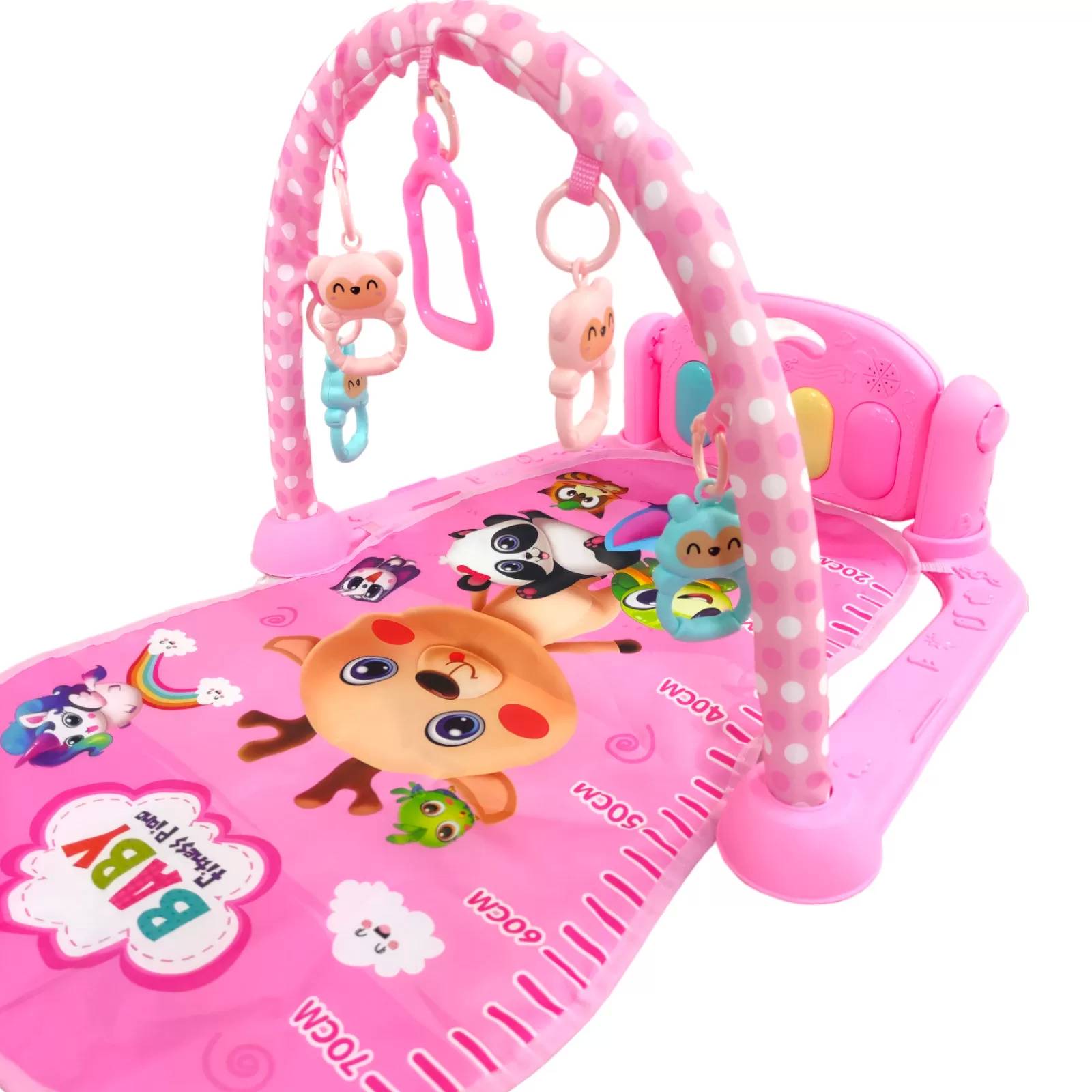 Tapete para Bebe Gimnasio Juguete,Actividades,Piano,Luz,Sonido  - Rosa