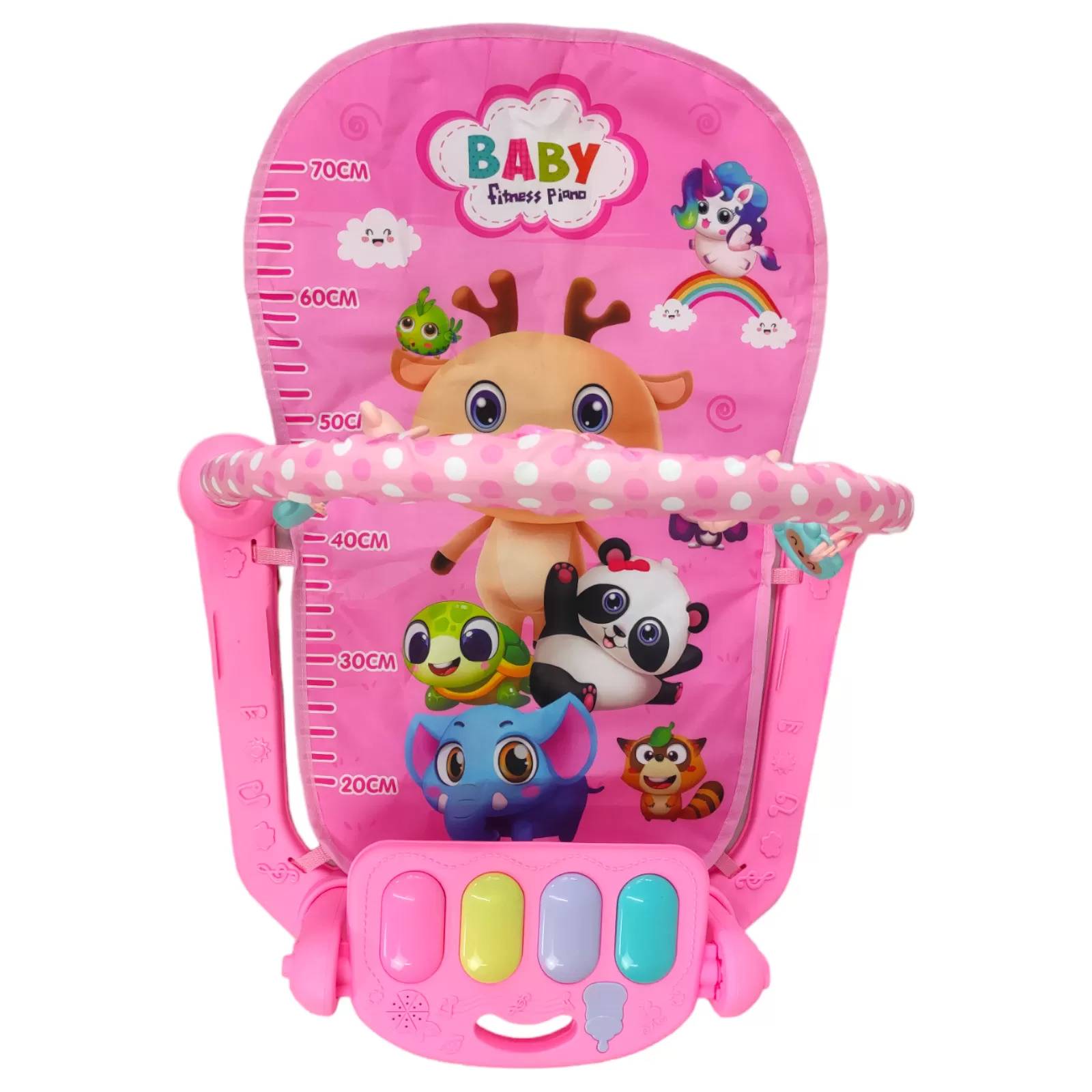 Tapete para Bebe Gimnasio Juguete,Actividades,Piano,Luz,Sonido  - Rosa