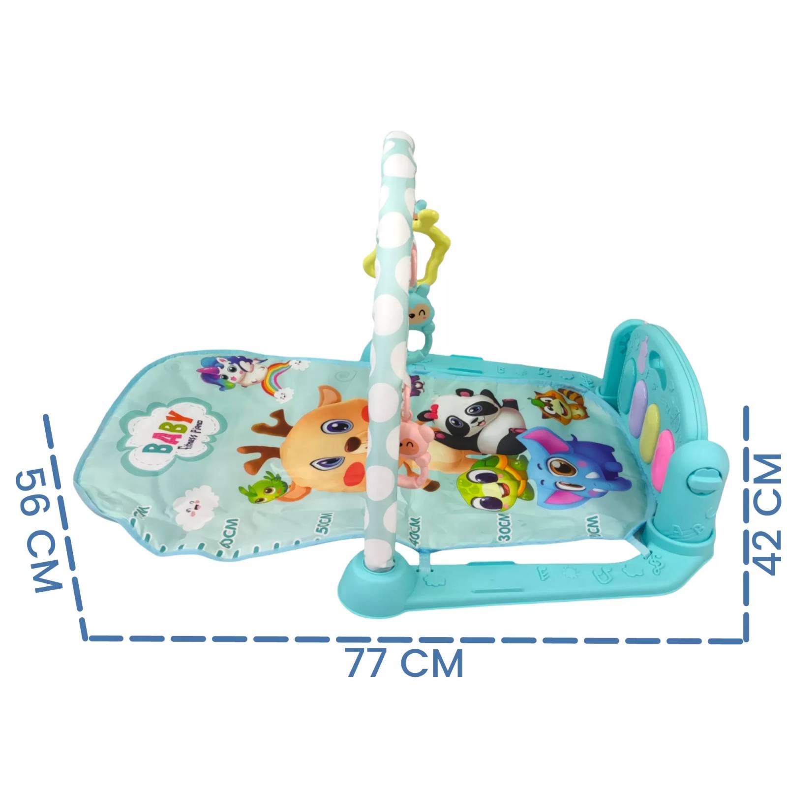 Tapete para Bebé Gimnasio Juguete Actividades Piano Luz Sonido  - Azul.