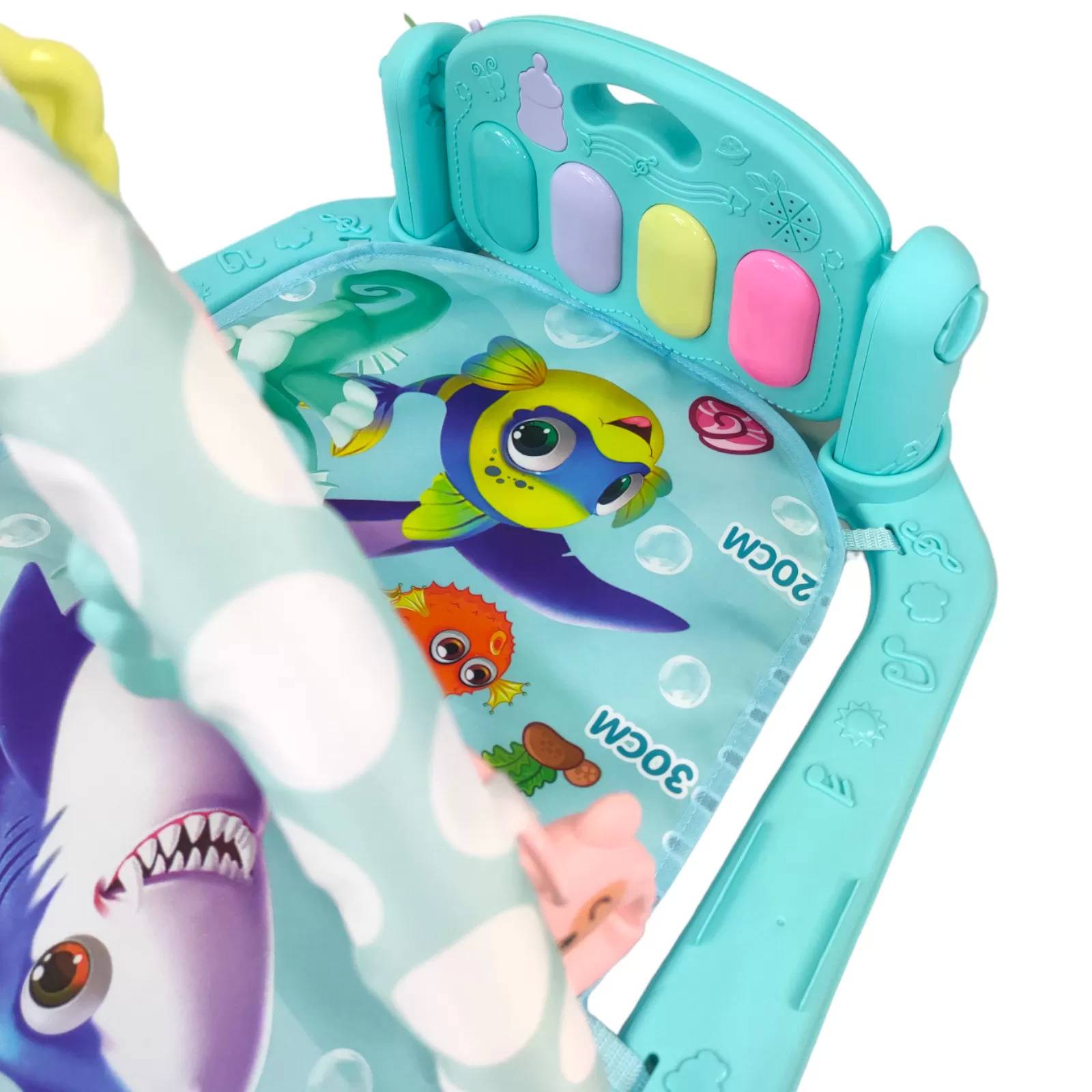 Tapete para Bebé Gimnasio Juguete Actividades Piano Luz Sonido  - Azul.