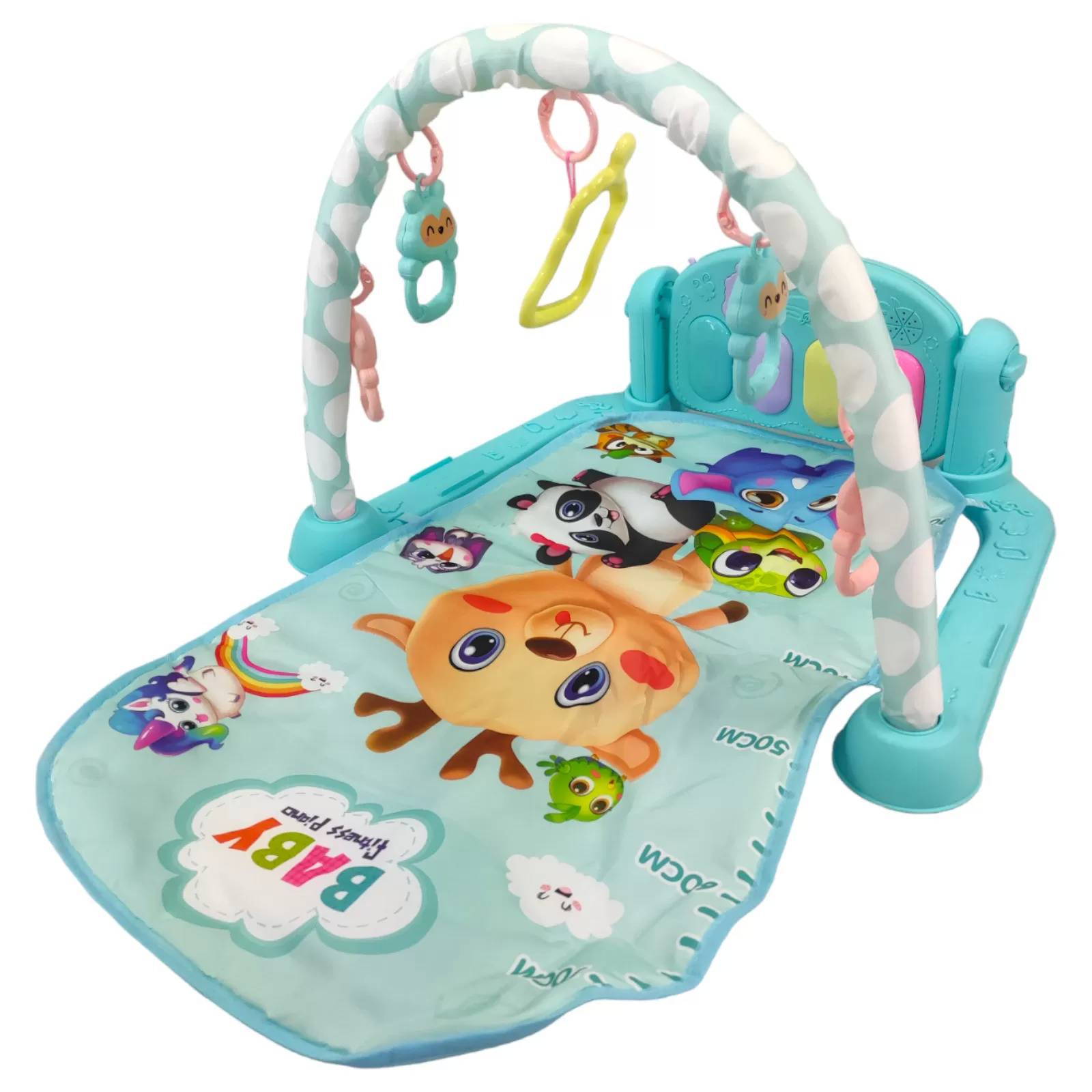 Tapete para Bebé Gimnasio Juguete Actividades Piano Luz Sonido  - Azul.