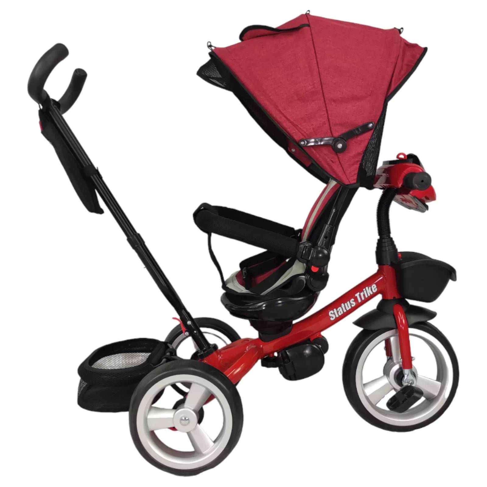 Triciclo para Niños 7en1 con Asiento Giratorio 360,luz,sonido  - Rojo.