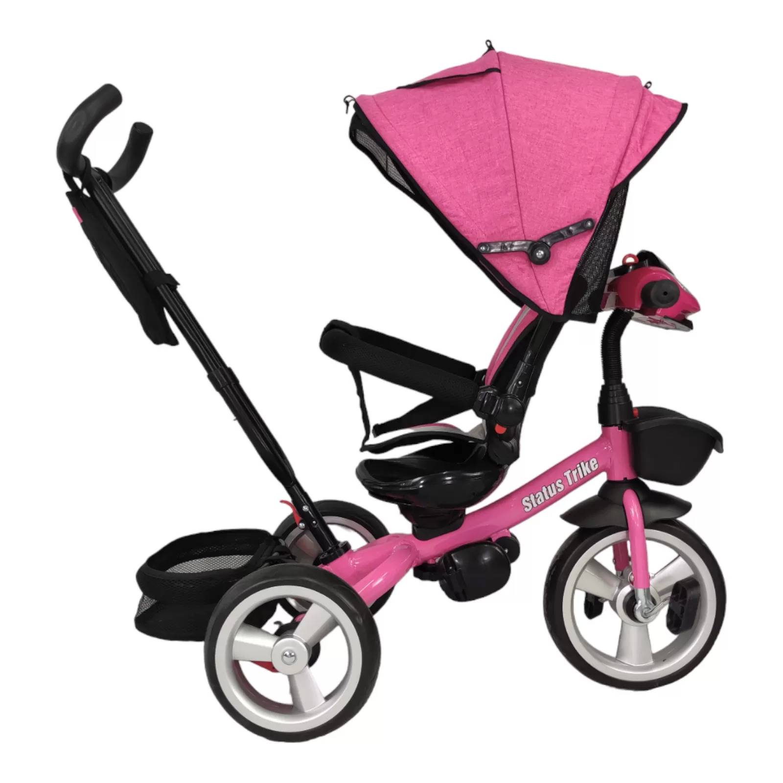 Triciclo para Niños 7en1 con Asiento Giratorio 360,luz,sonido  - Rosa.