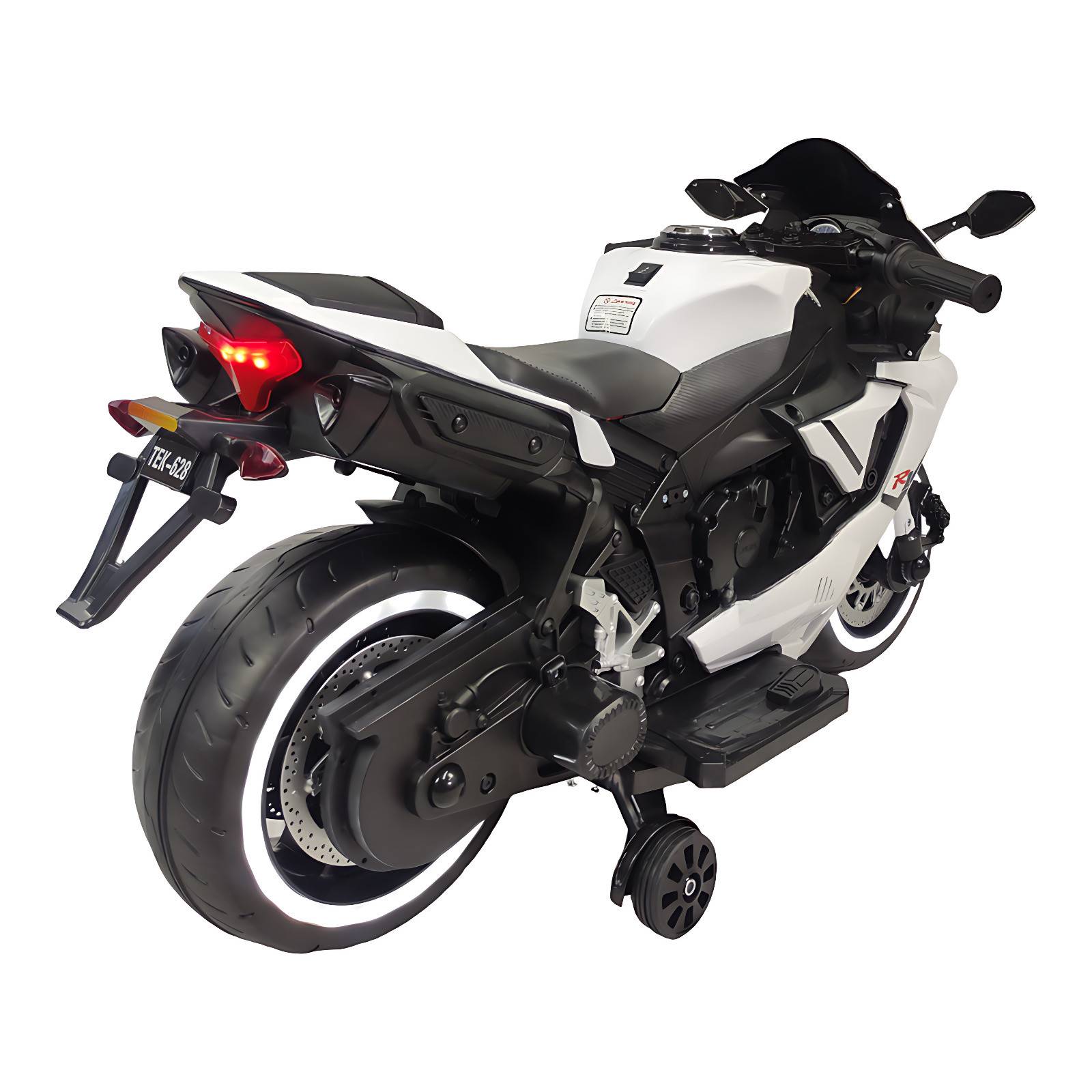 Motocicleta Montable Eléctrica Tres Ruedas Luz LED 12v - Blanco