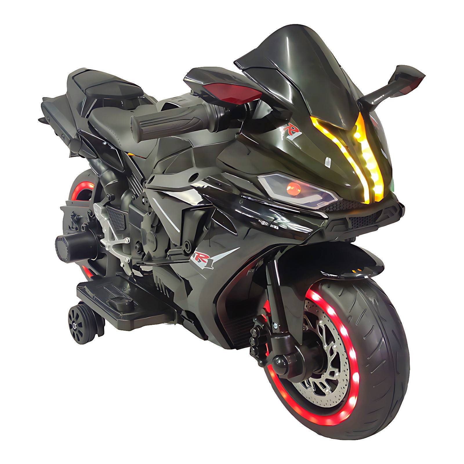 Motocicleta Montable Eléctrica Tres Ruedas Luz LED 12v  - Negro