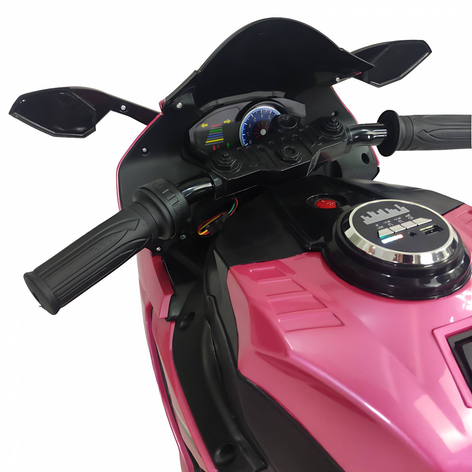 Motocicleta Montable Eléctrica Tres Ruedas Luz LED 12v  - Rosa.