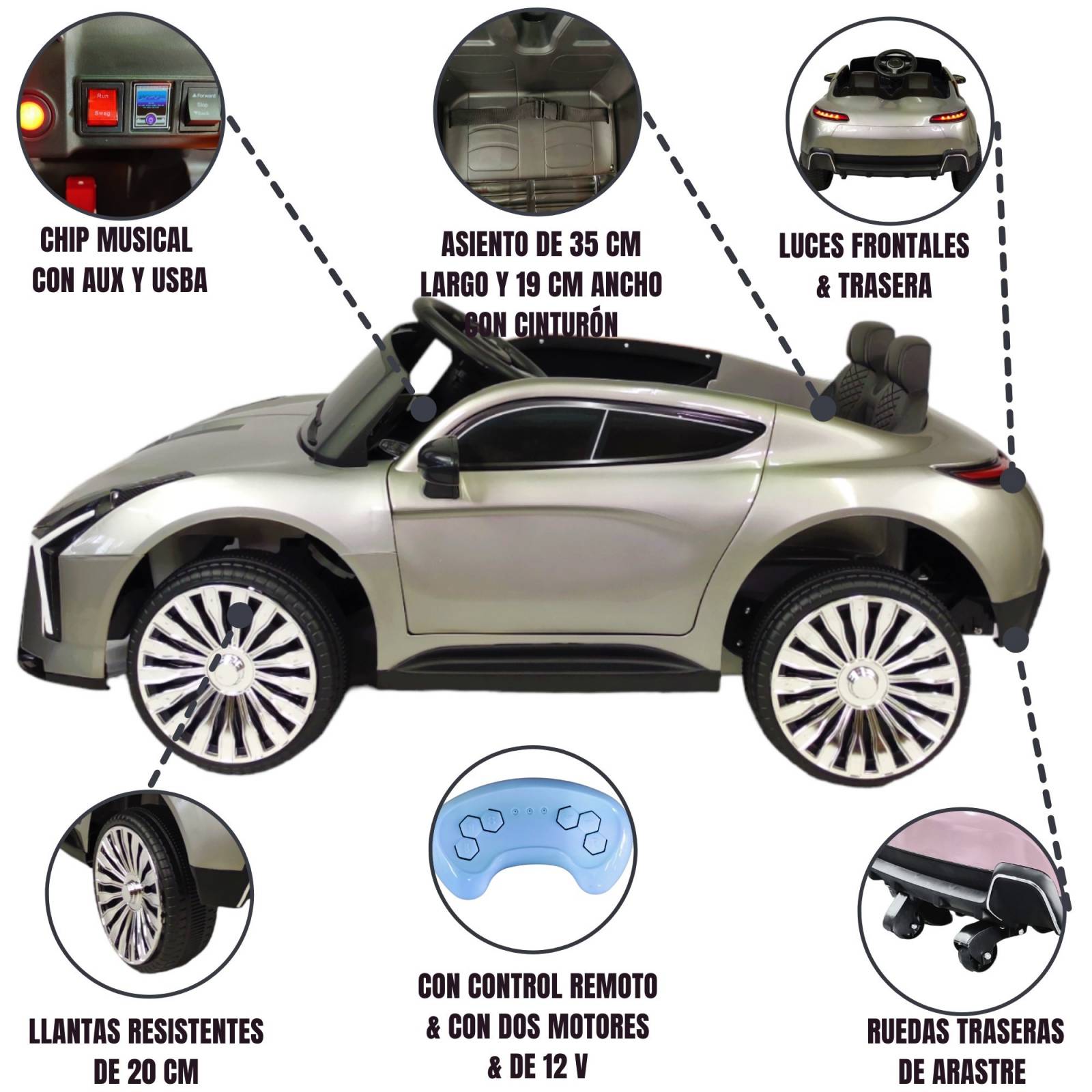 Amazon Control Remoto De Carro Electrico Coche Eléctrico A Control